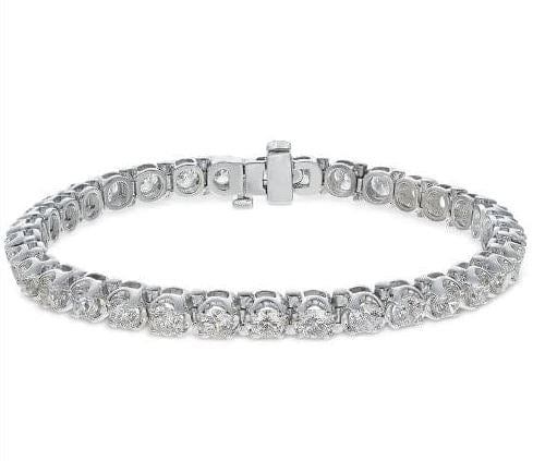 10KT WHITE GOLD NATURAL DIAMOND TENNIS BRACELET 9.45 CT