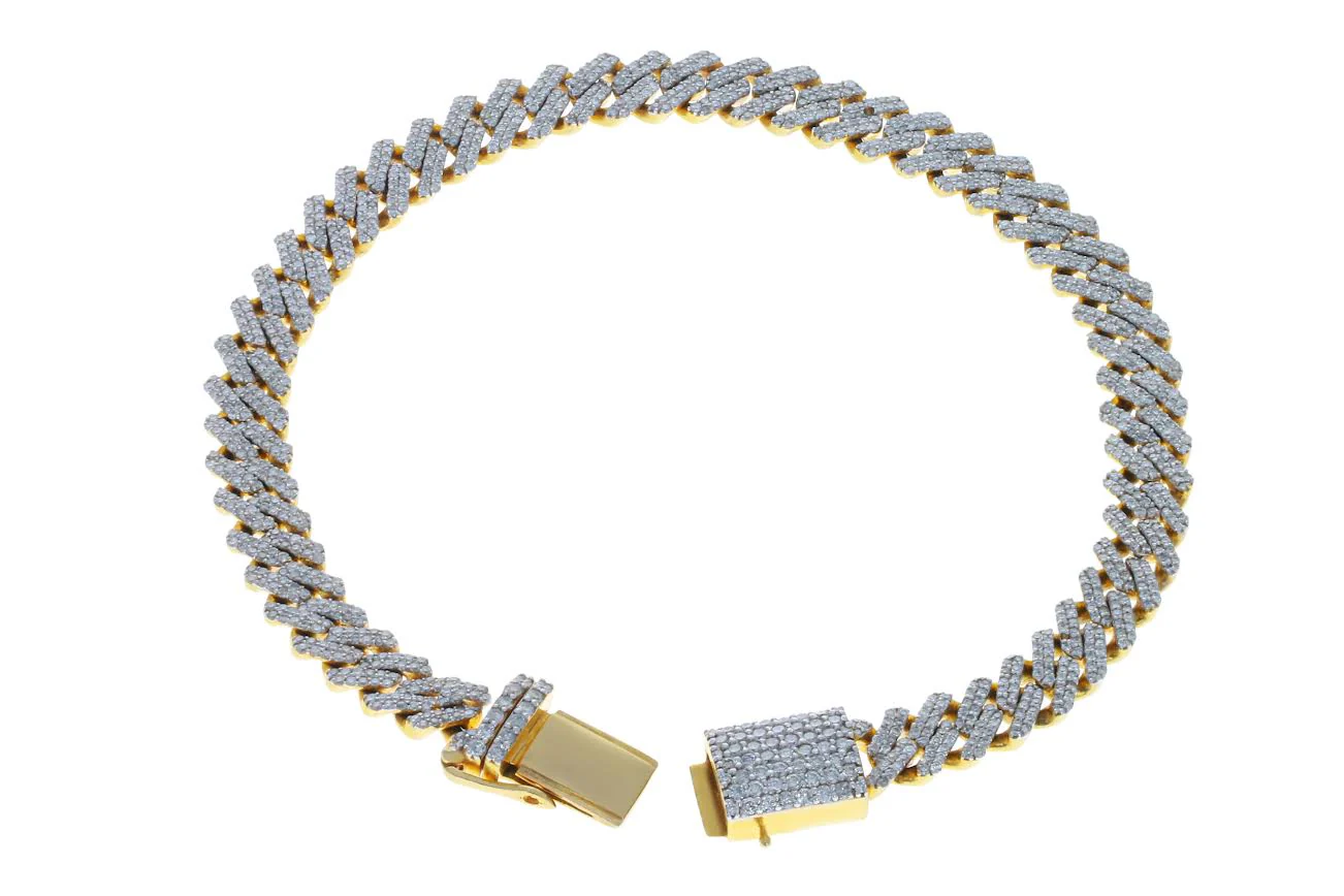 10KT YELLOW GOLD CUBAN LINK BRACELET 4.64CT