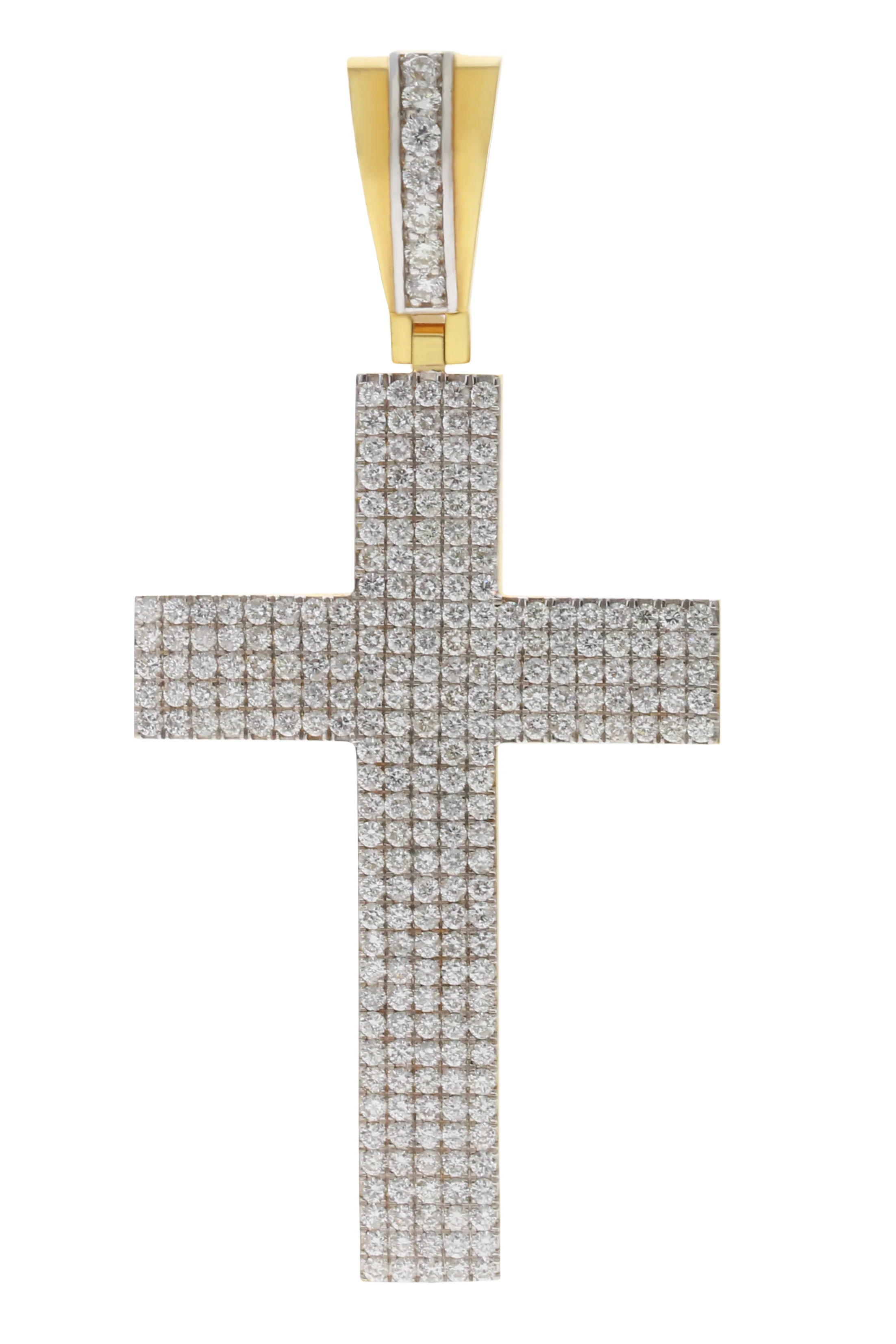 14KT YELLOW GOLD CROSS PENDANT 3.79CT