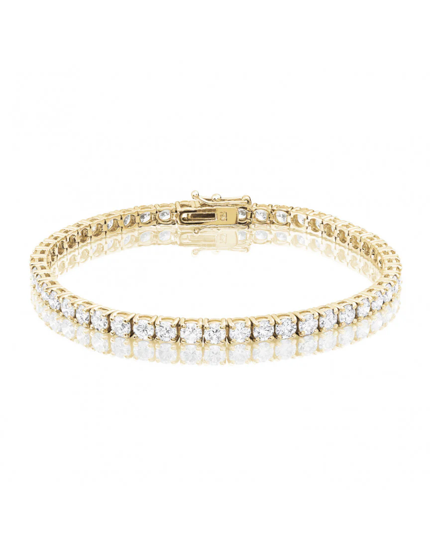 14KT YELLOW GOLD LAB TENNIS BRACELET 7.05CT