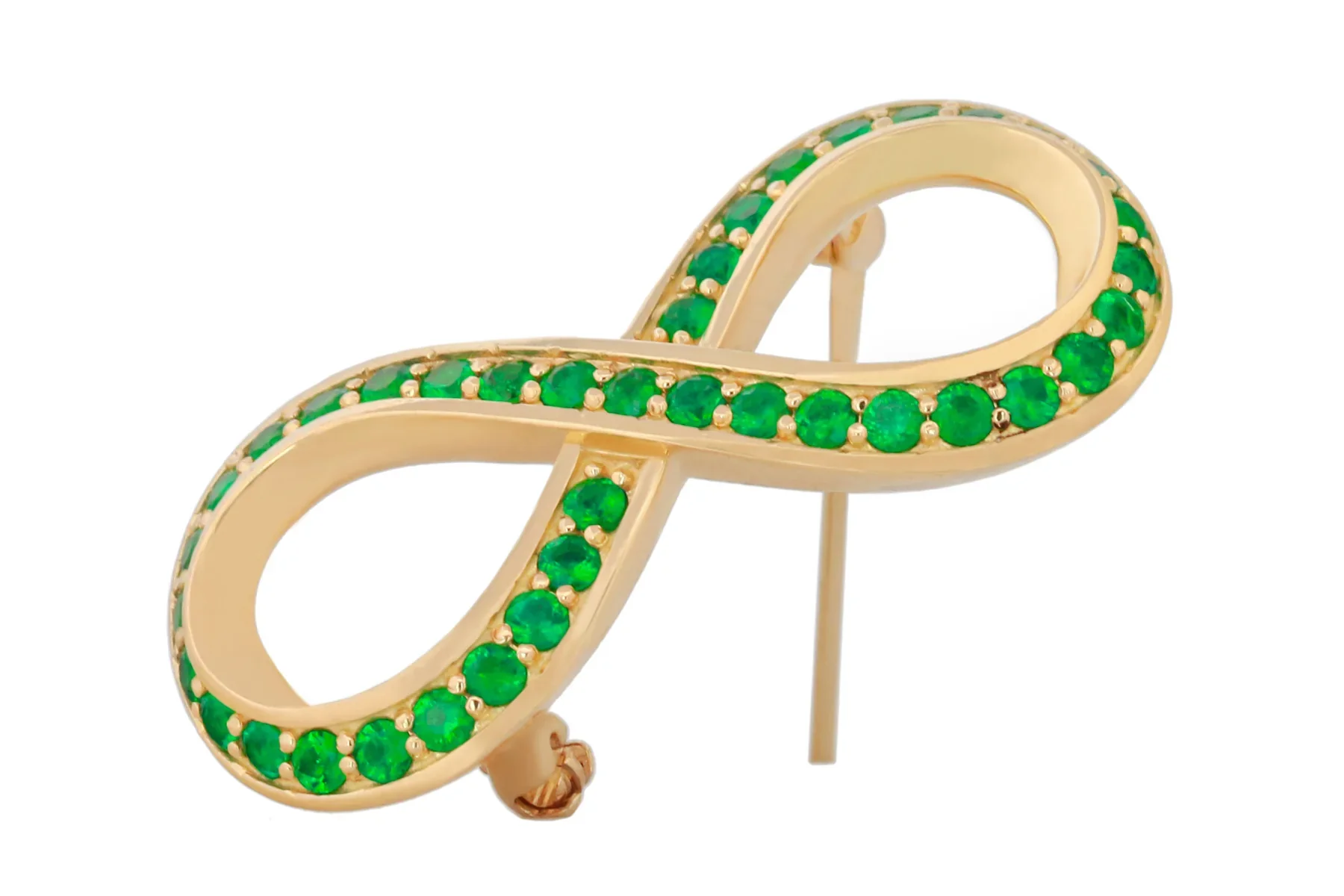 18KT YELLOW GOLD INFINITY BROOCH - Image 2