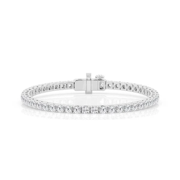 1OKT WHITE GOLD NATURAL DIAMOND TENNIS BRACELET 5.9CT