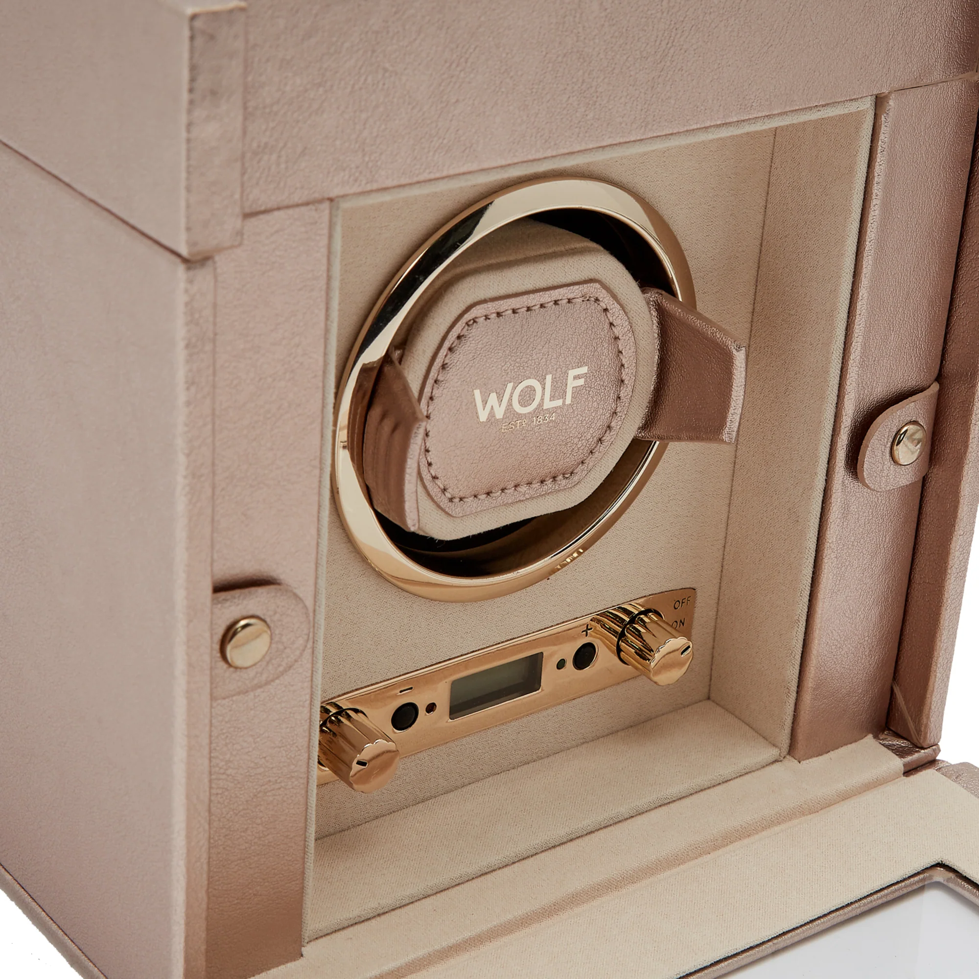 WOLF Palermo Single Watch Winder with Storage | Rose Gold - Image 3