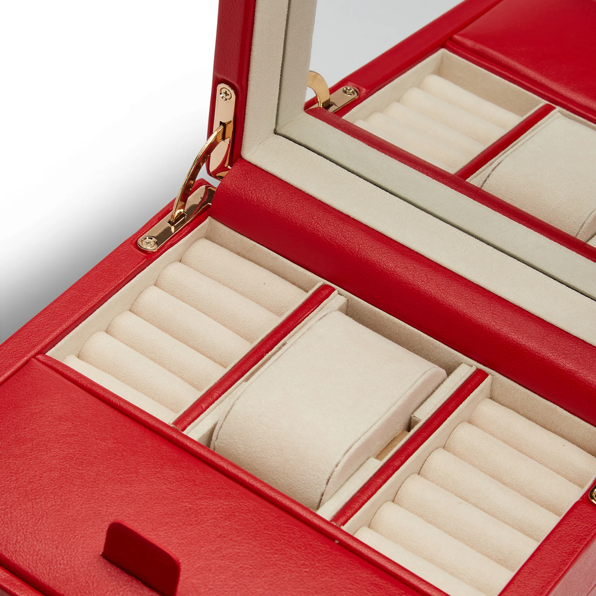WOLF Palermo Single Watch Winder with Storage | Red - Image 2