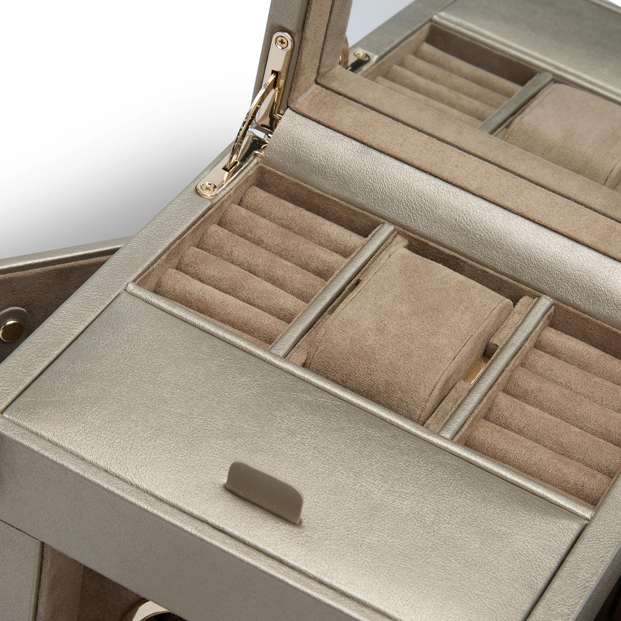 WOLF Palermo Single Watch Winder with Storage | Pewter - Image 2