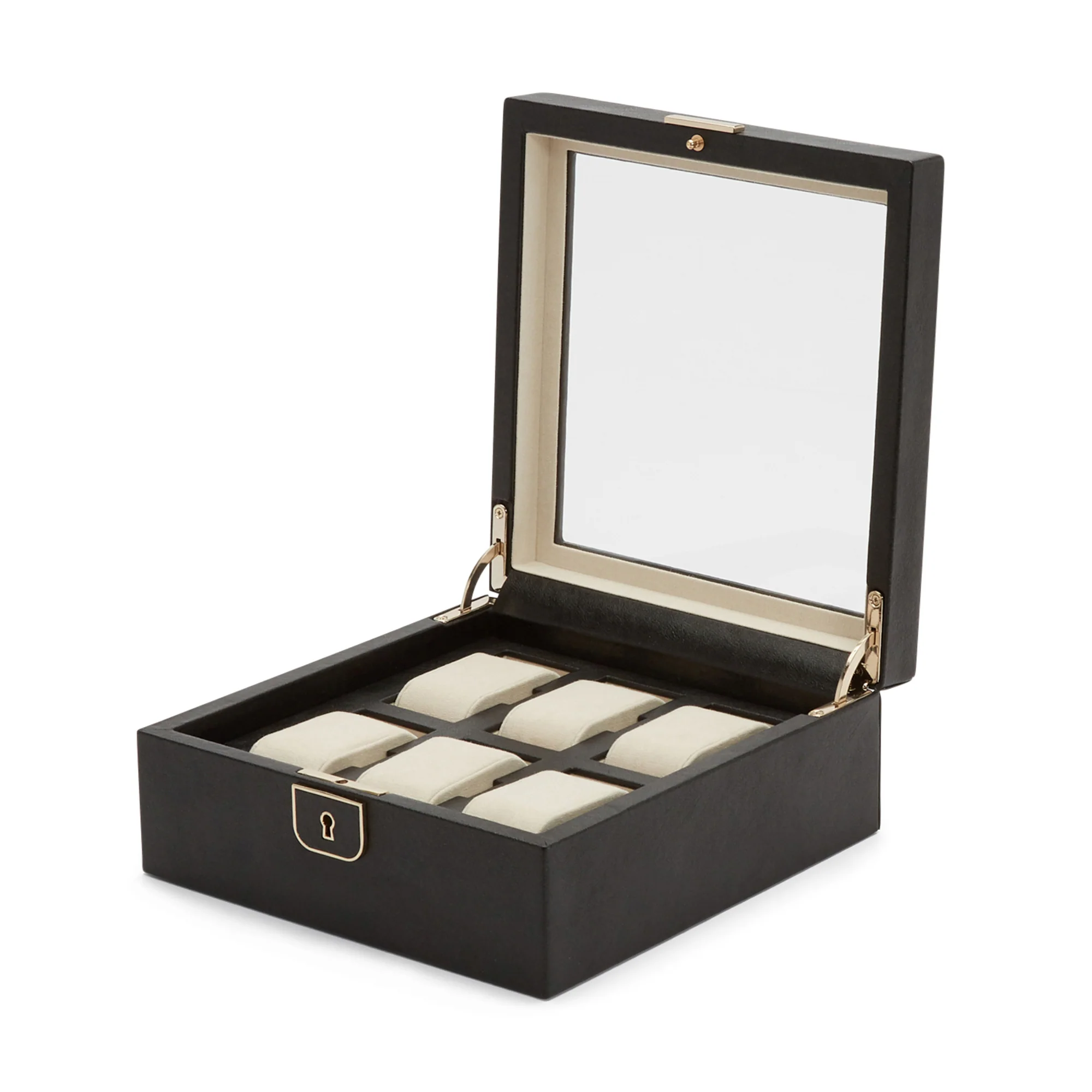 WOLF Palermo 6 Piece Watch Box | Black