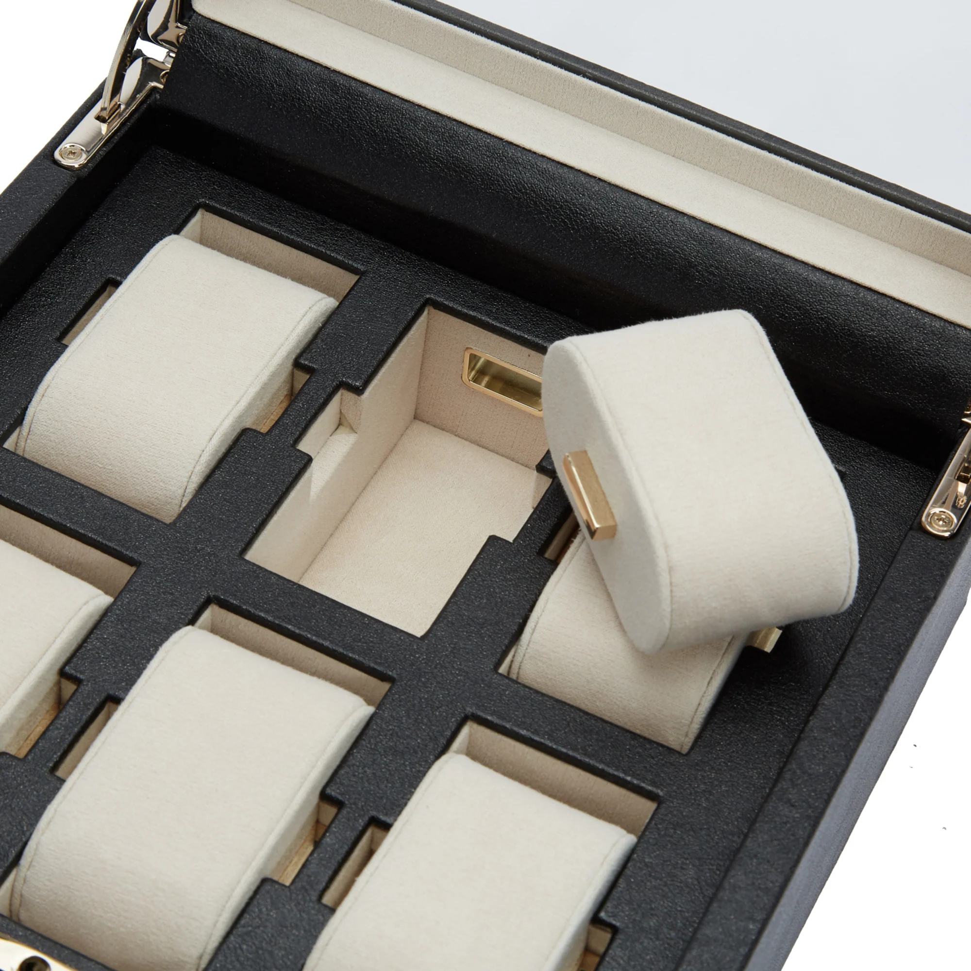 WOLF Palermo 6 Piece Watch Box | Black - Image 2