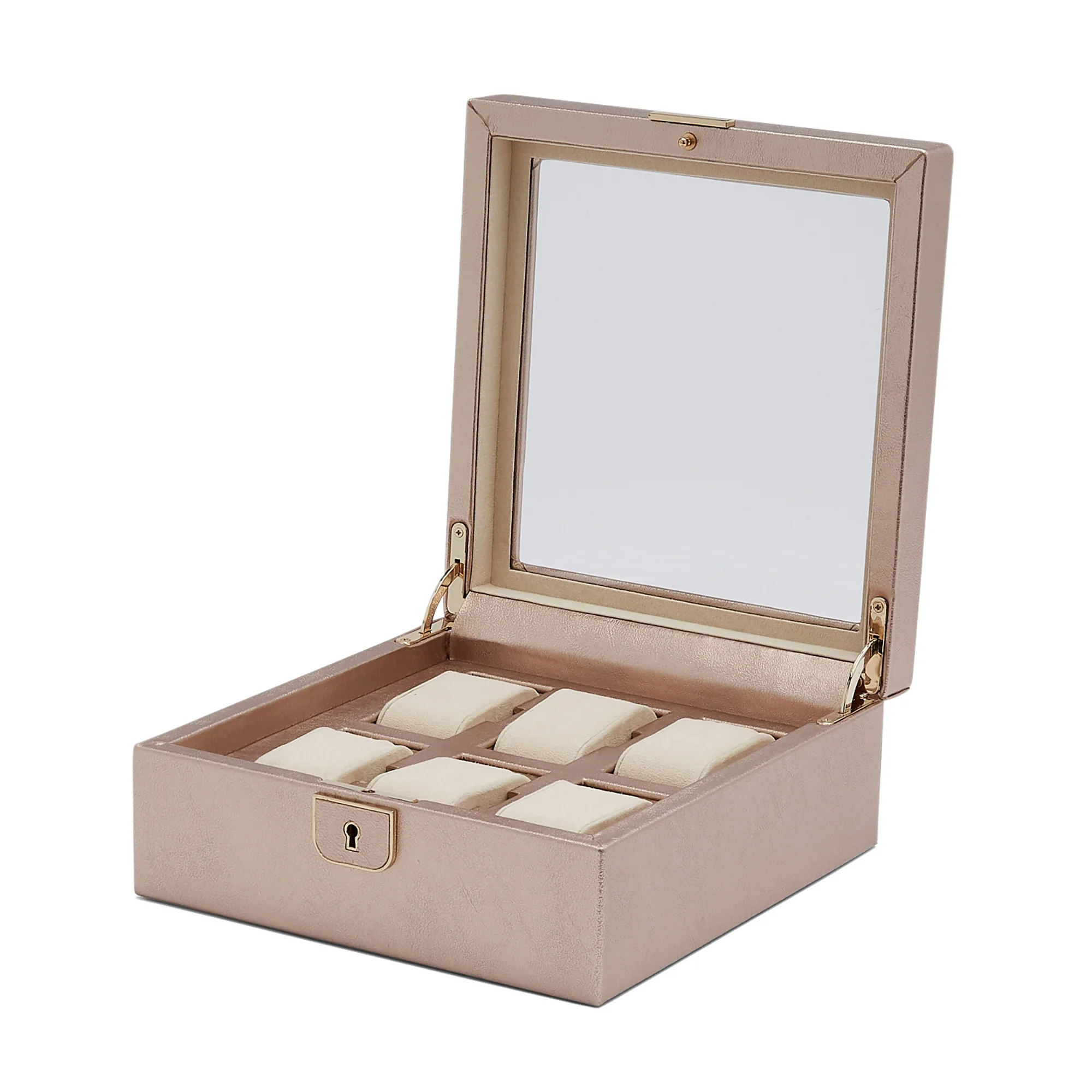 WOLF Palermo 6 Piece Watch Box | Rose Gold