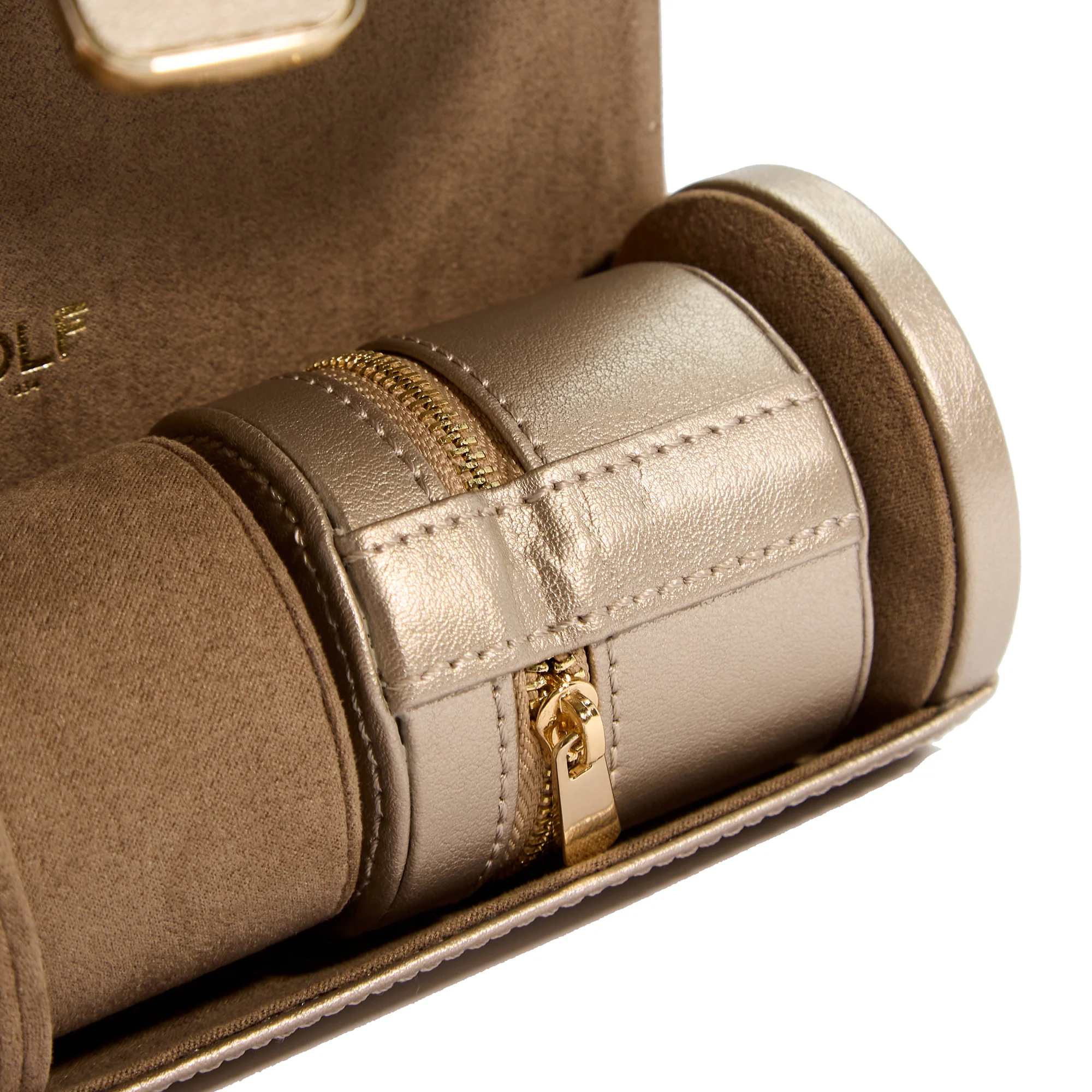 WOLF Palermo Double Watch Roll with Jewelry Pouch | Pewter - Image 6