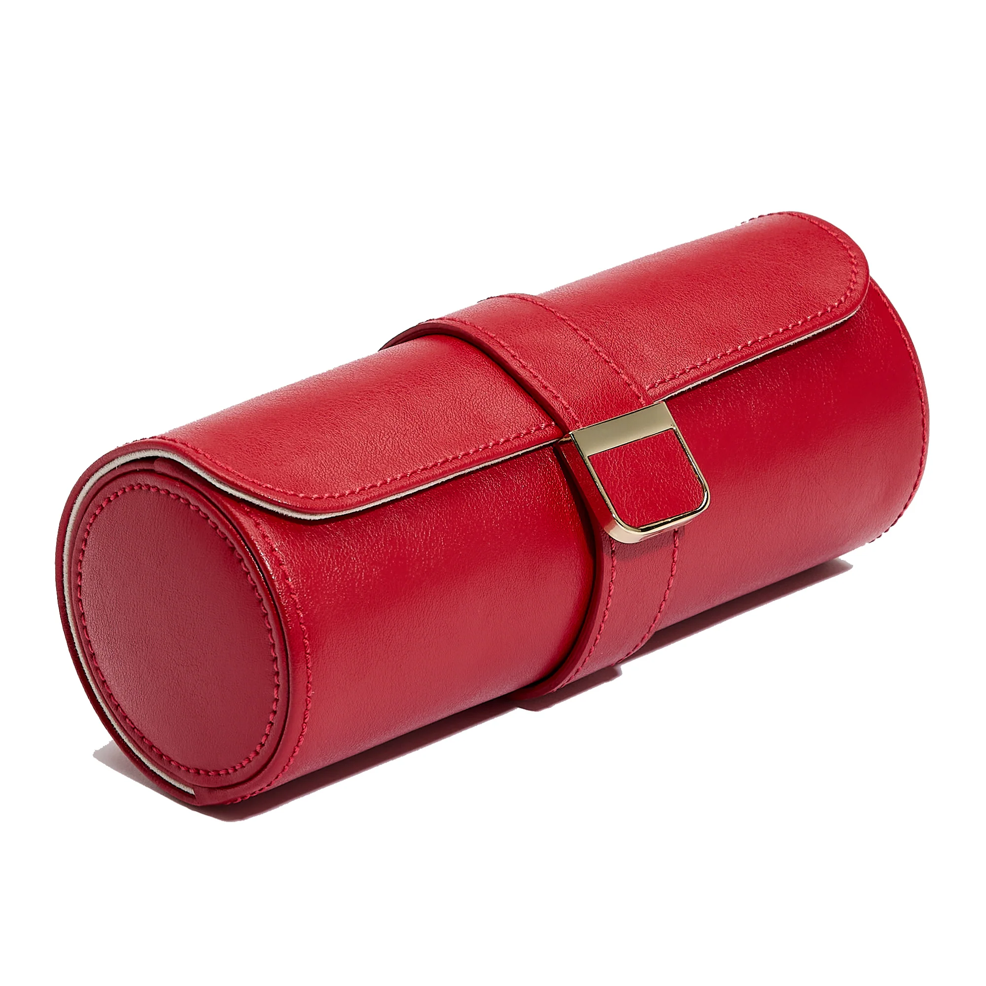 WOLF Palermo Double Watch Roll with Jewelry Pouch | Red