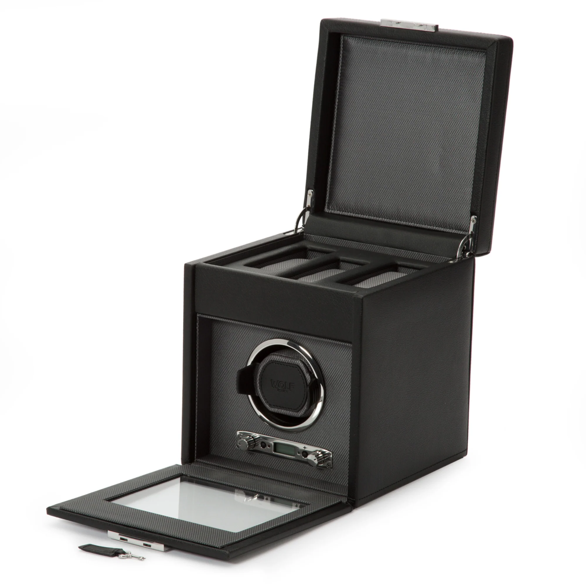 WOLF Viceroy Single Watch Winder with Storage | Black