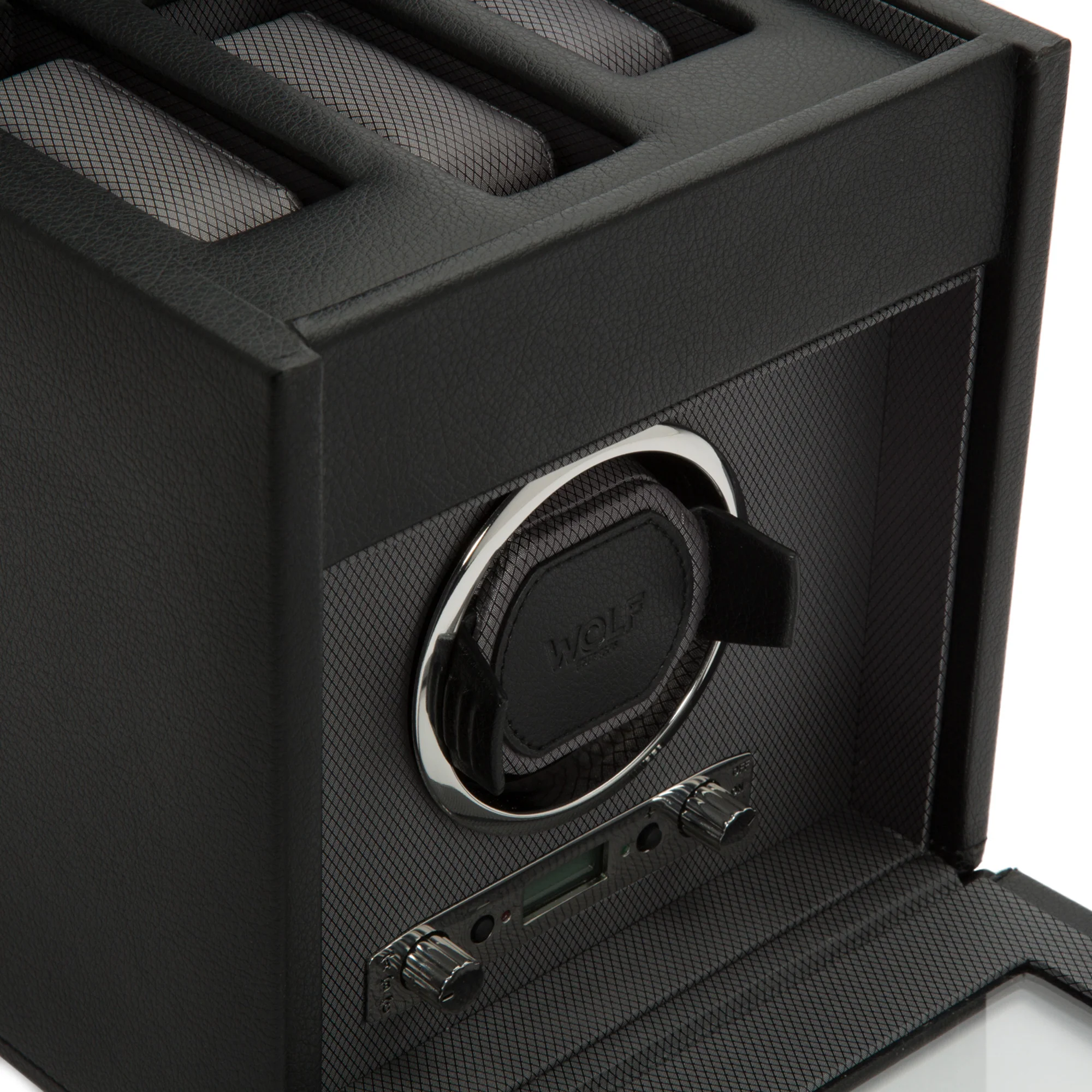 WOLF Viceroy Single Watch Winder with Storage | Black - Image 4