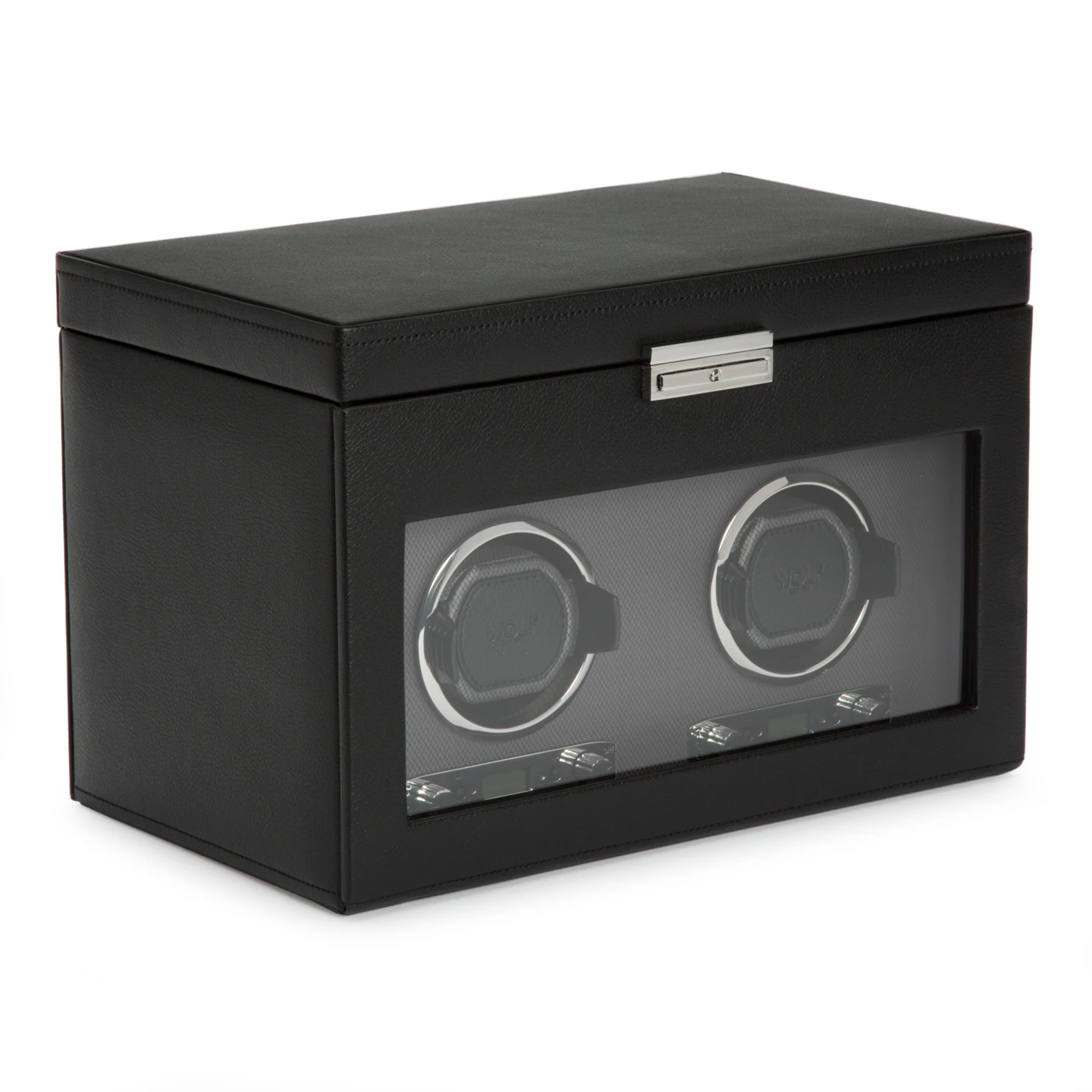 WOLF Viceroy Double Watch Winder with Storage | Black - Image 3