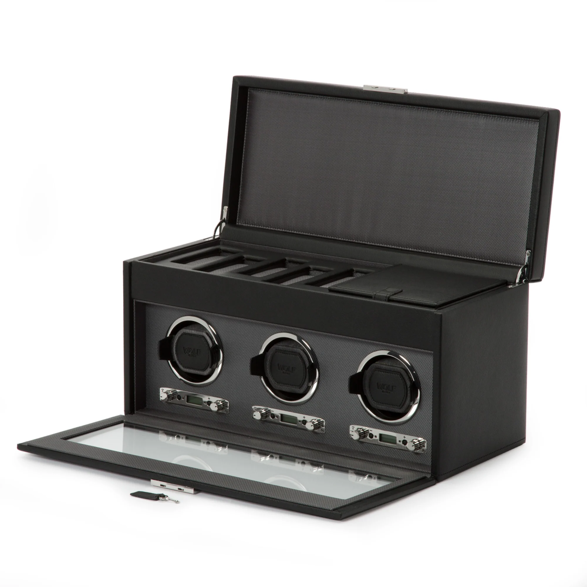 WOLF Viceroy Triple Watch Winder with Storage | Black