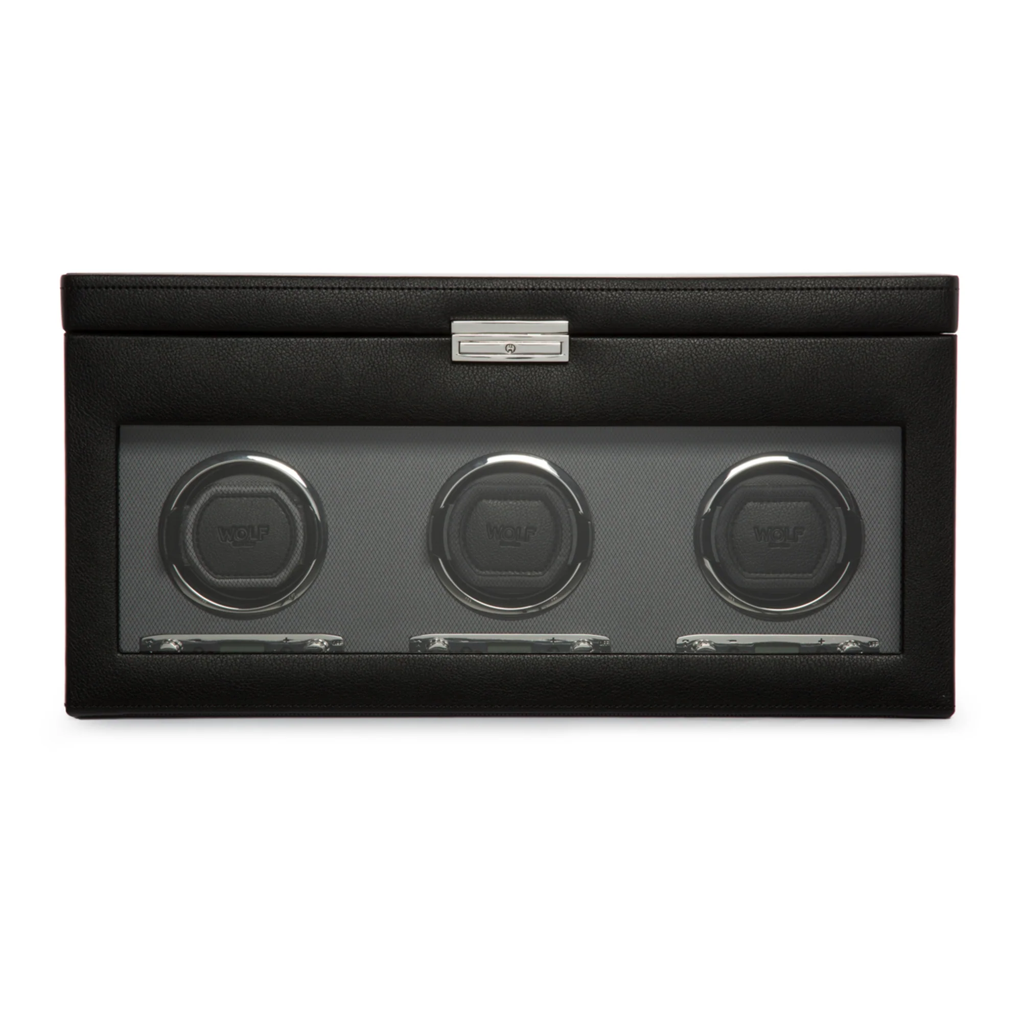 WOLF Viceroy Triple Watch Winder with Storage | Black - Image 2