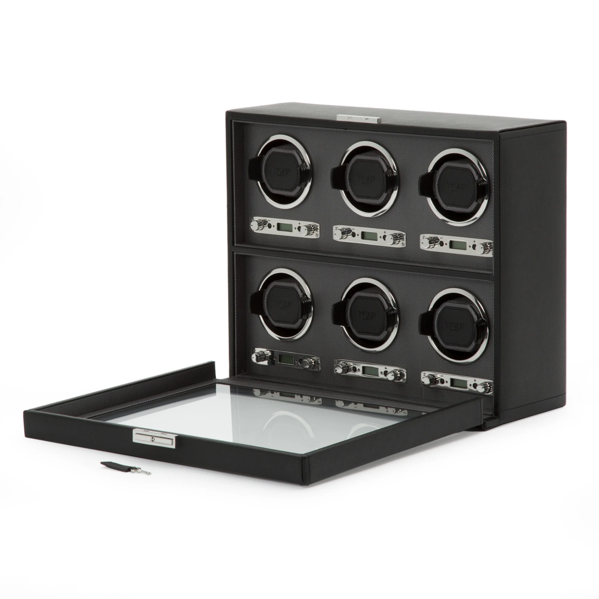 WOLF Viceroy 6 Piece Watch Winder | Black