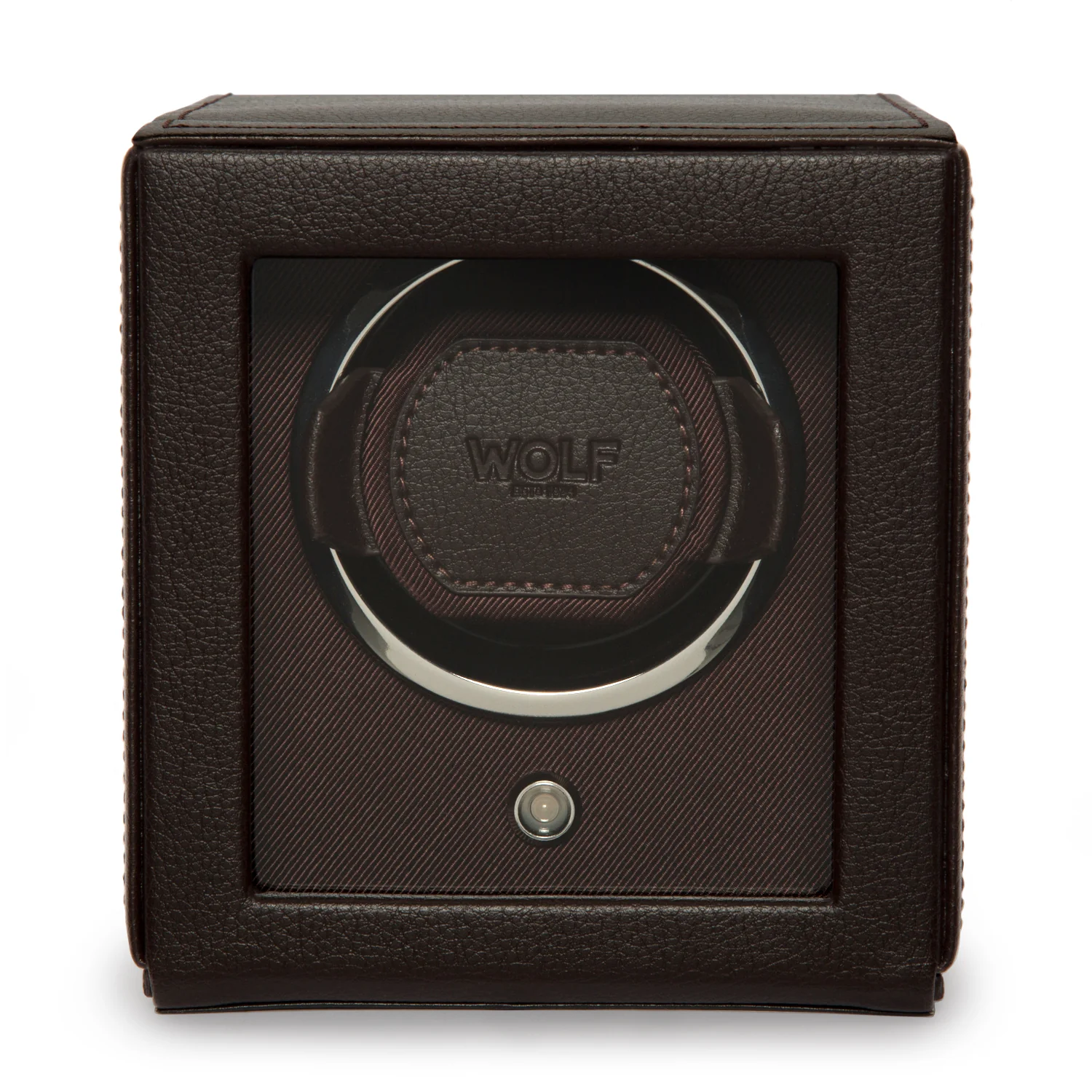 WOLF Cub Single Watch Winder with Cover | Brown - Image 2