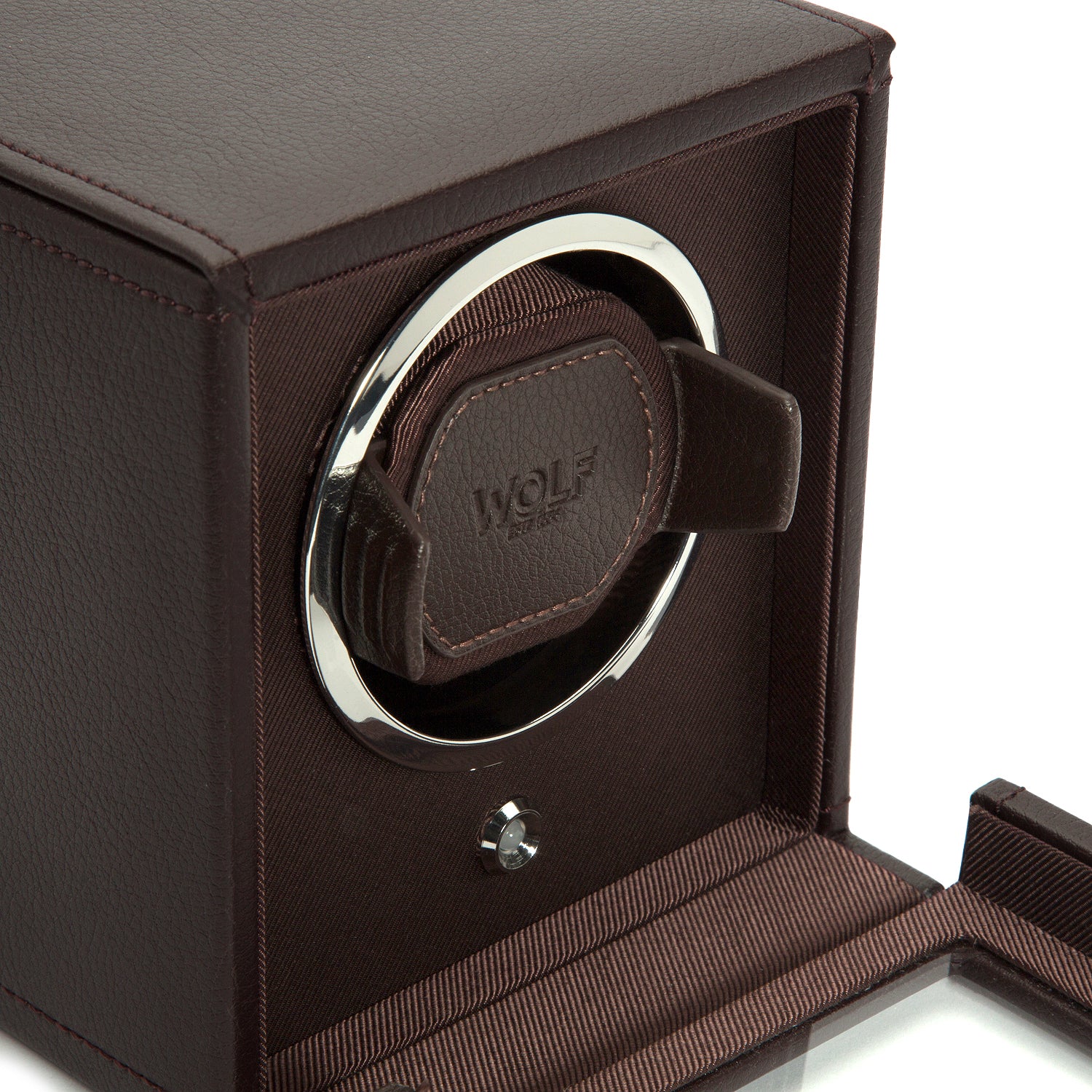 WOLF Cub Single Watch Winder with Cover | Brown - Image 3