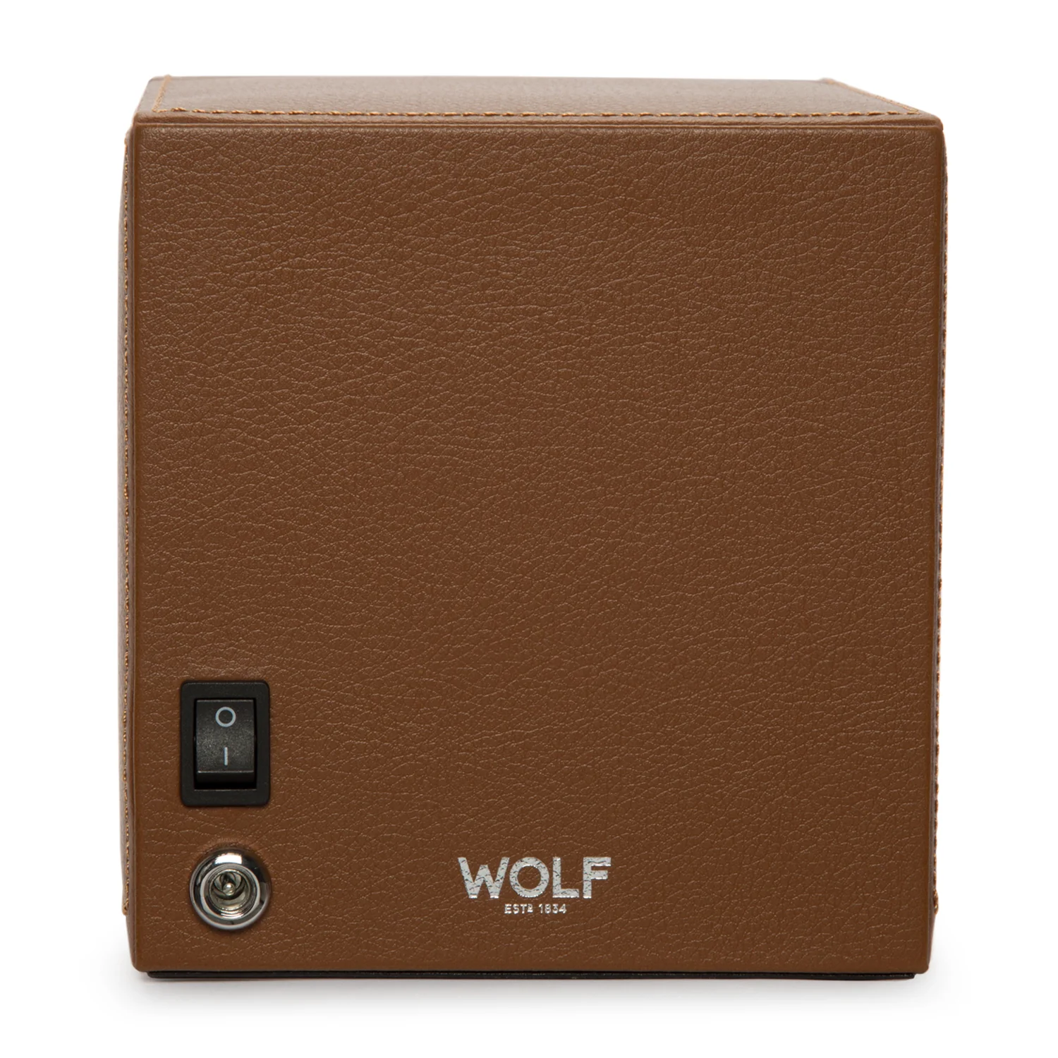 WOLF Cub Single Watch Winder with Cover | Cognac - Image 6