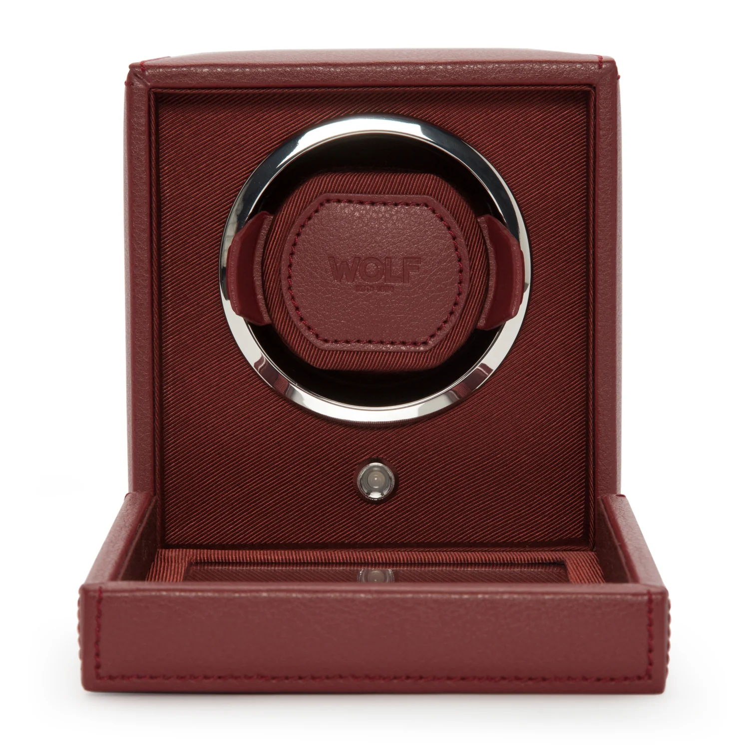 WOLF Cub Single Watch Winder with Cover | Bordeaux - Image 4