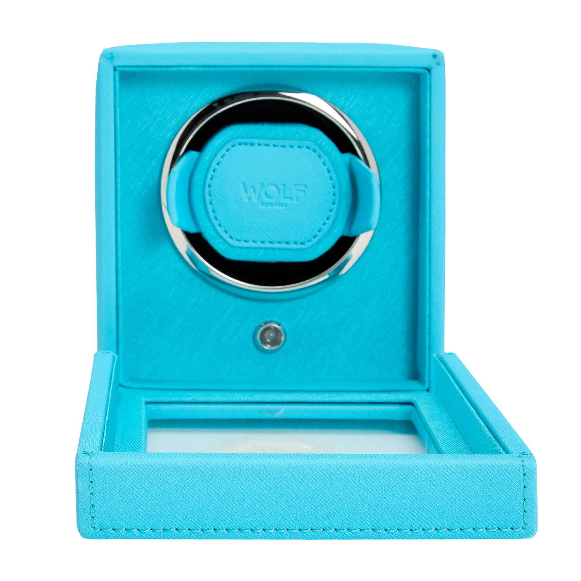 WOLF Cub Single Watch Winder with Cover | Turquoise - Image 4