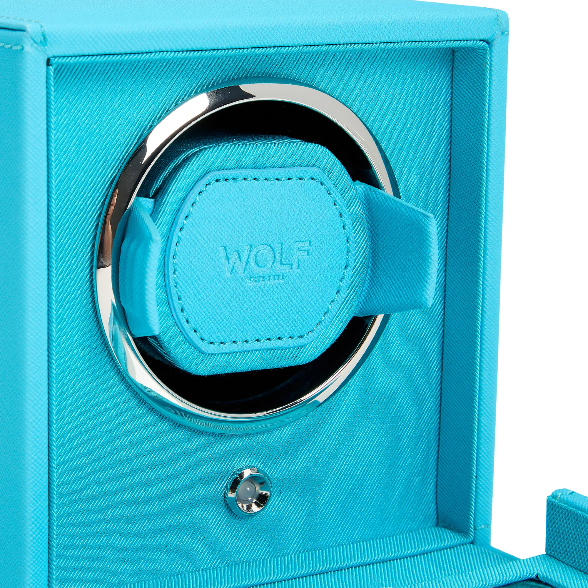 WOLF Cub Single Watch Winder with Cover | Turquoise - Image 5