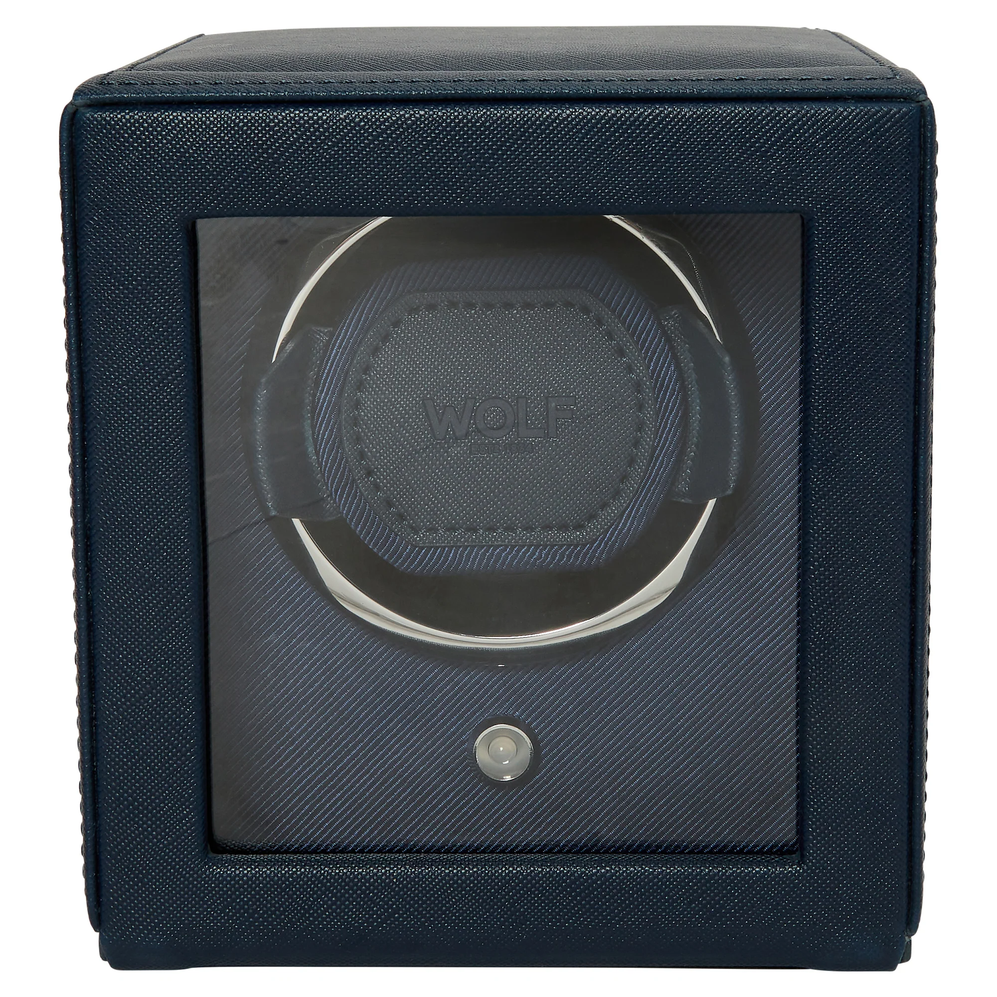 WOLF Cub Single Watch Winder with Cover | Navy - Image 2