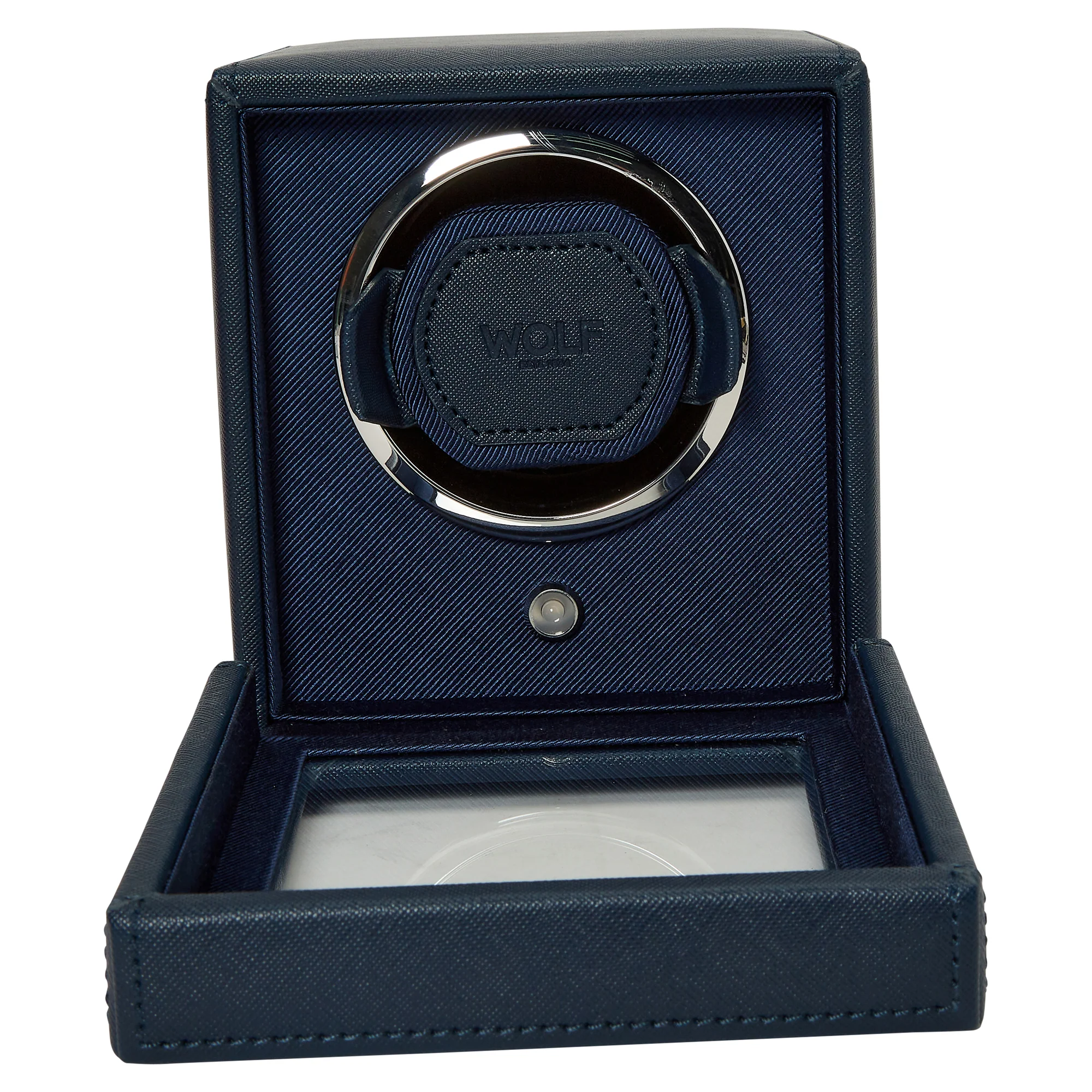 WOLF Cub Single Watch Winder with Cover | Navy - Image 3