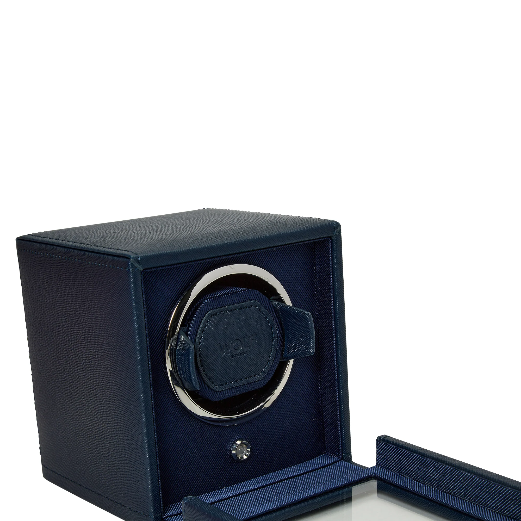 WOLF Cub Single Watch Winder with Cover | Navy - Image 4