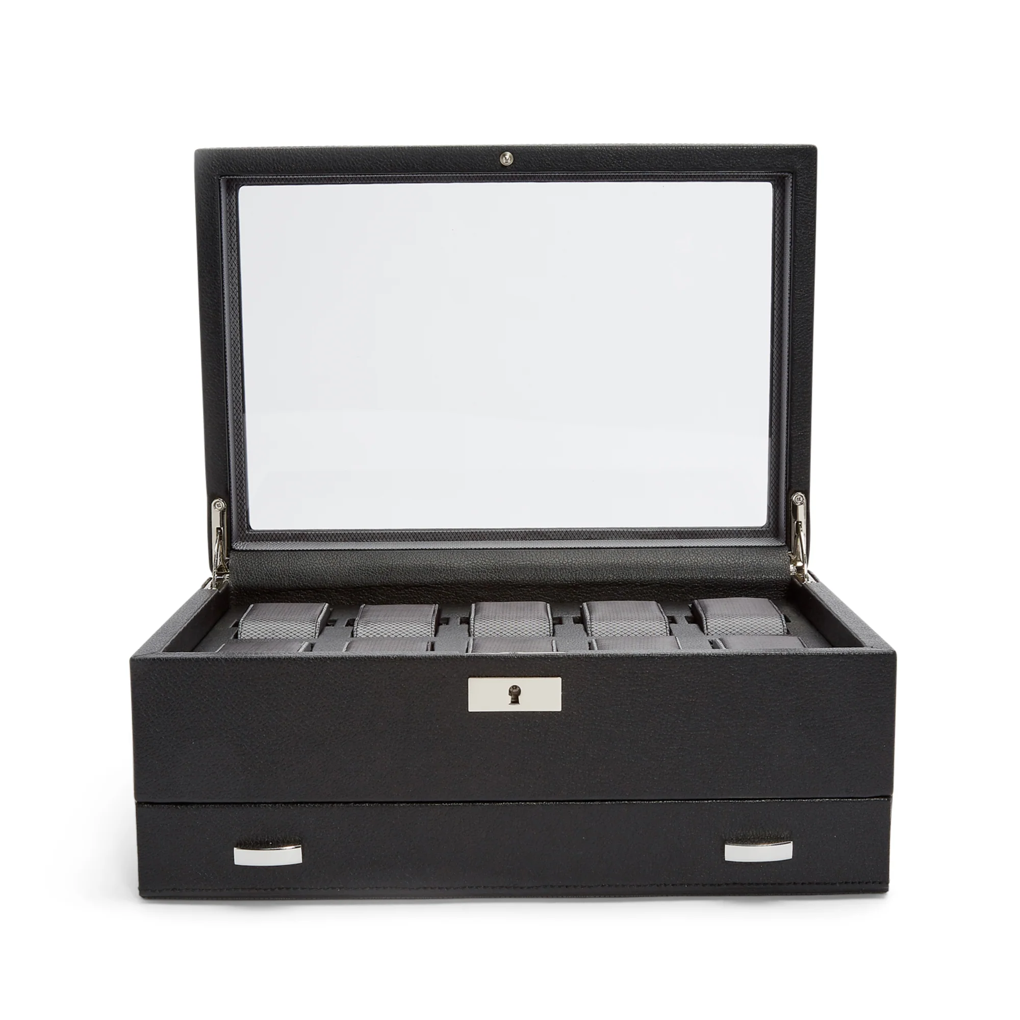 WOLF Viceroy 10 Piece Watch Box with Drawer | Black - Image 2