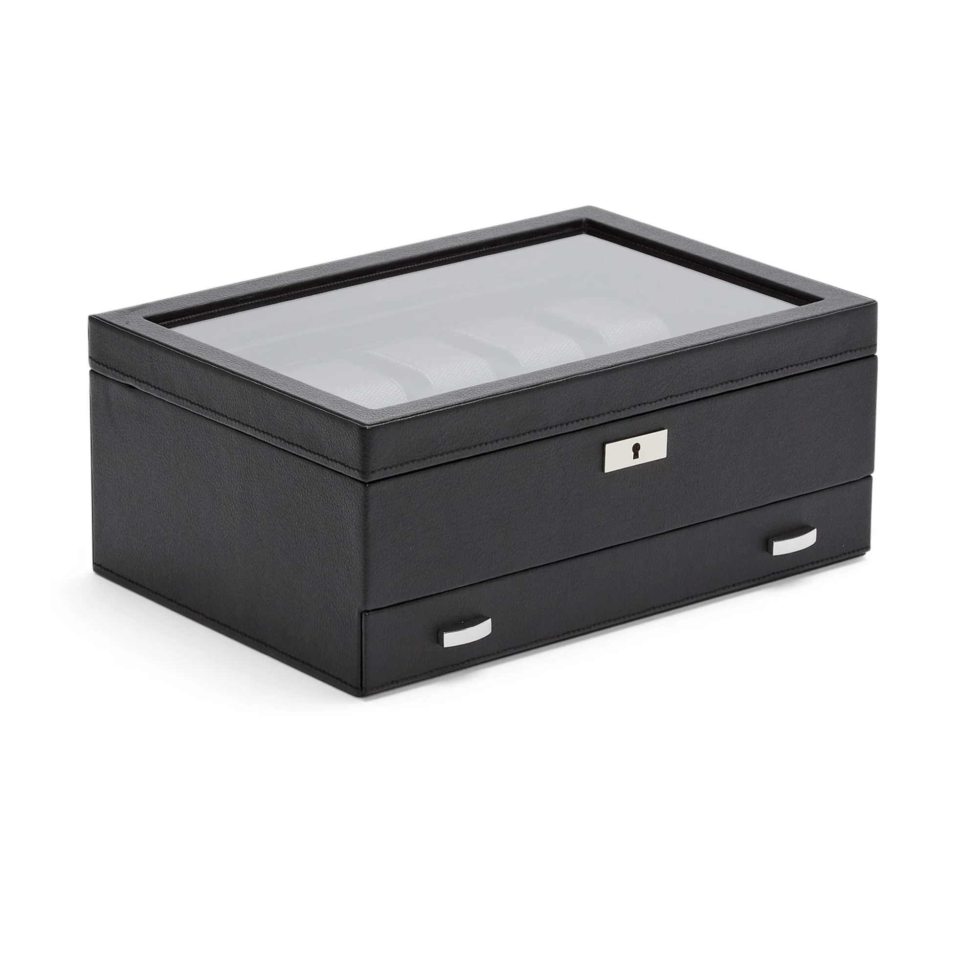 WOLF Viceroy 10 Piece Watch Box with Drawer | Black - Image 4