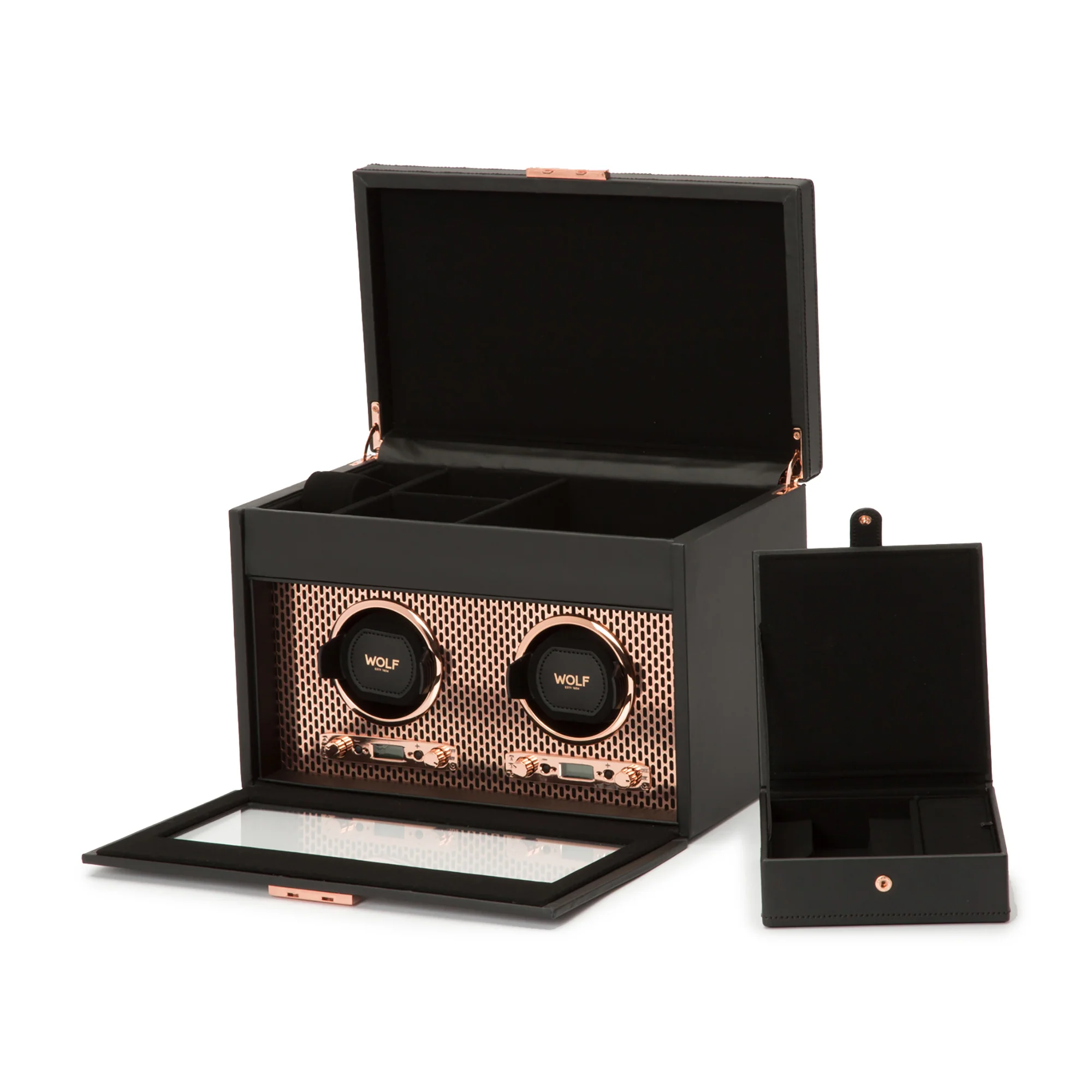 WOLF Axis Double Watch Winder with Storage | Copper - Image 4