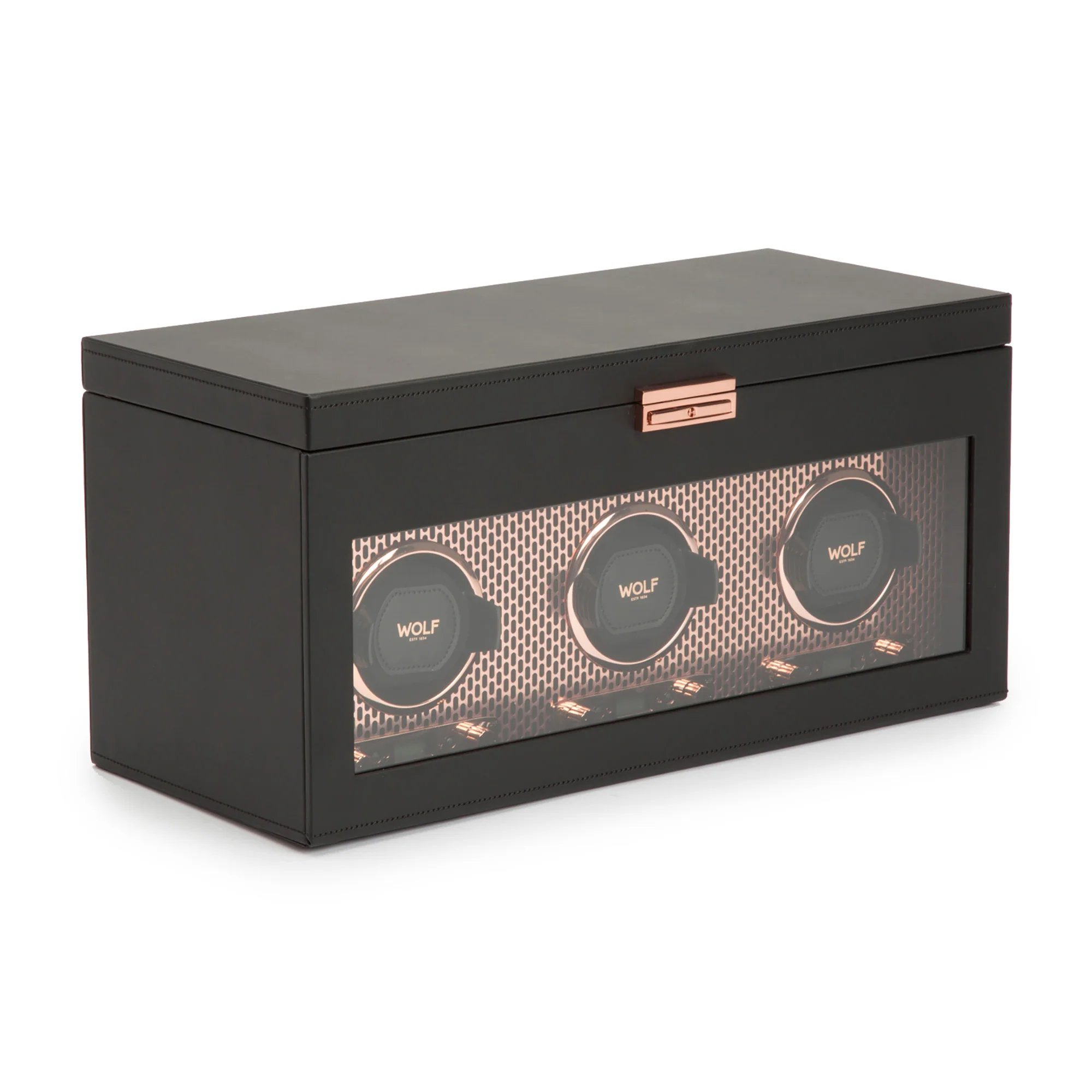 WOLF Axis Triple Watch Winder with Storage | Copper - Image 3