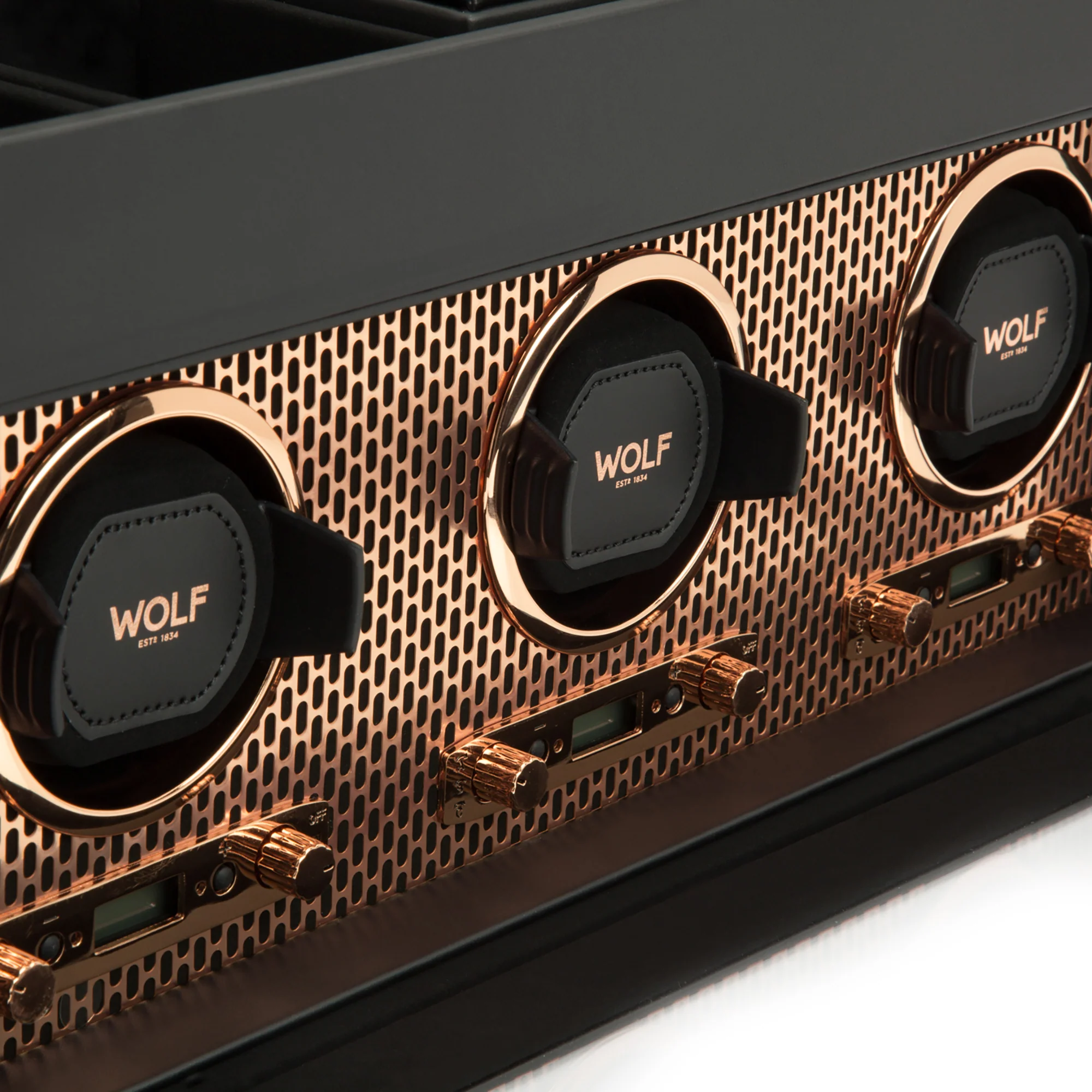 WOLF Axis Triple Watch Winder with Storage | Copper - Image 5
