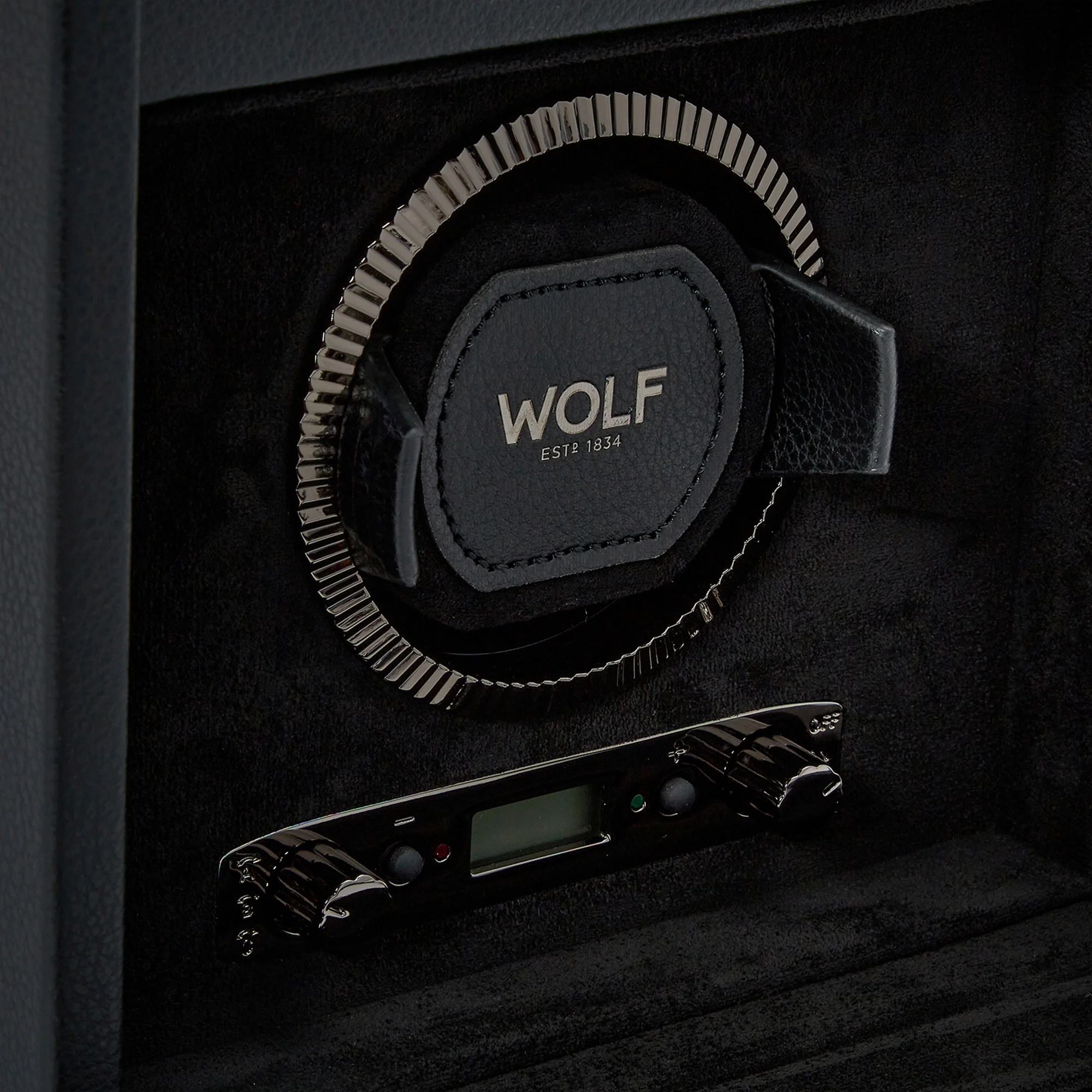 WOLF British Racing Single Watch Winder with Storage | Black - Image 3