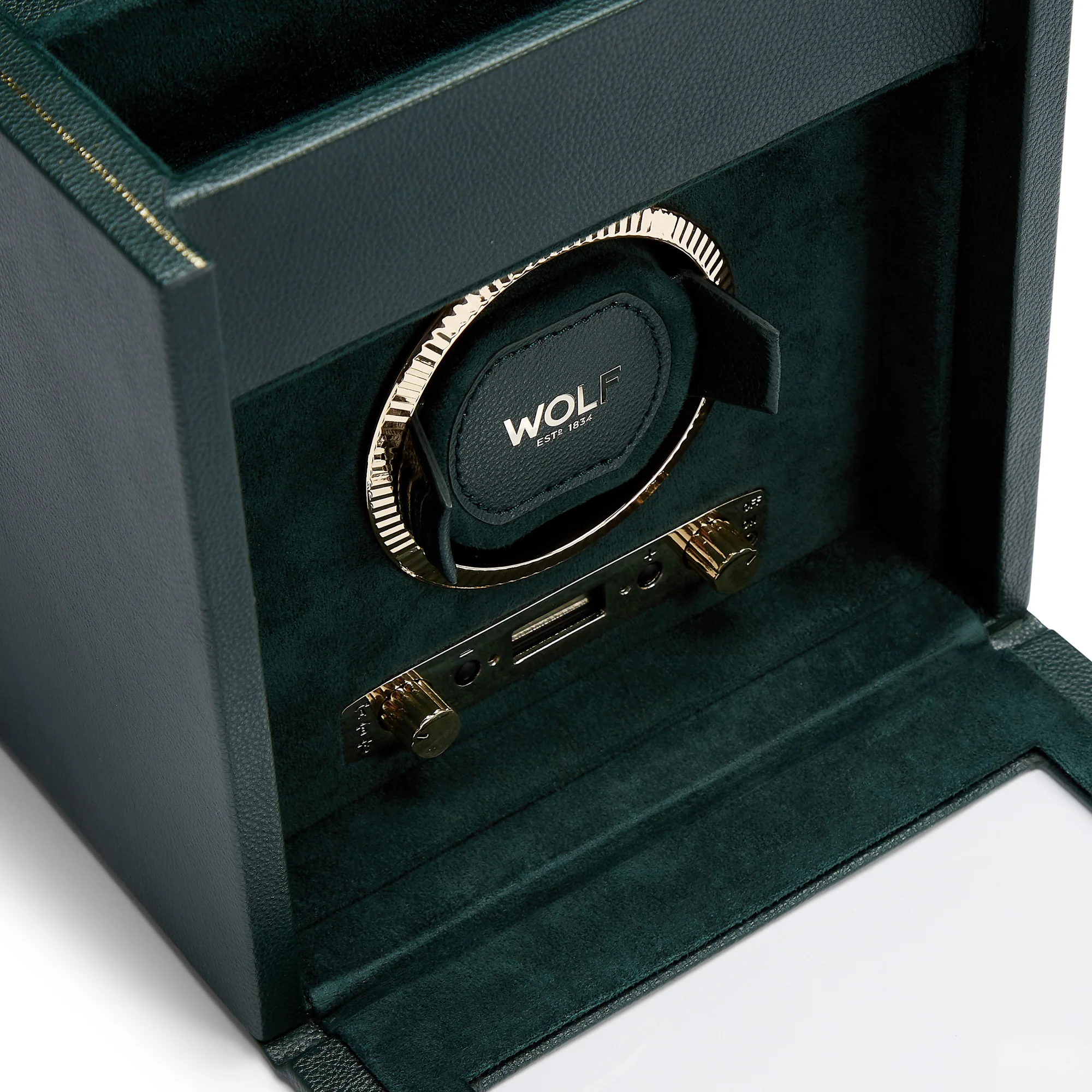 WOLF British Racing Single Watch Winder with Storage | Green - Image 2