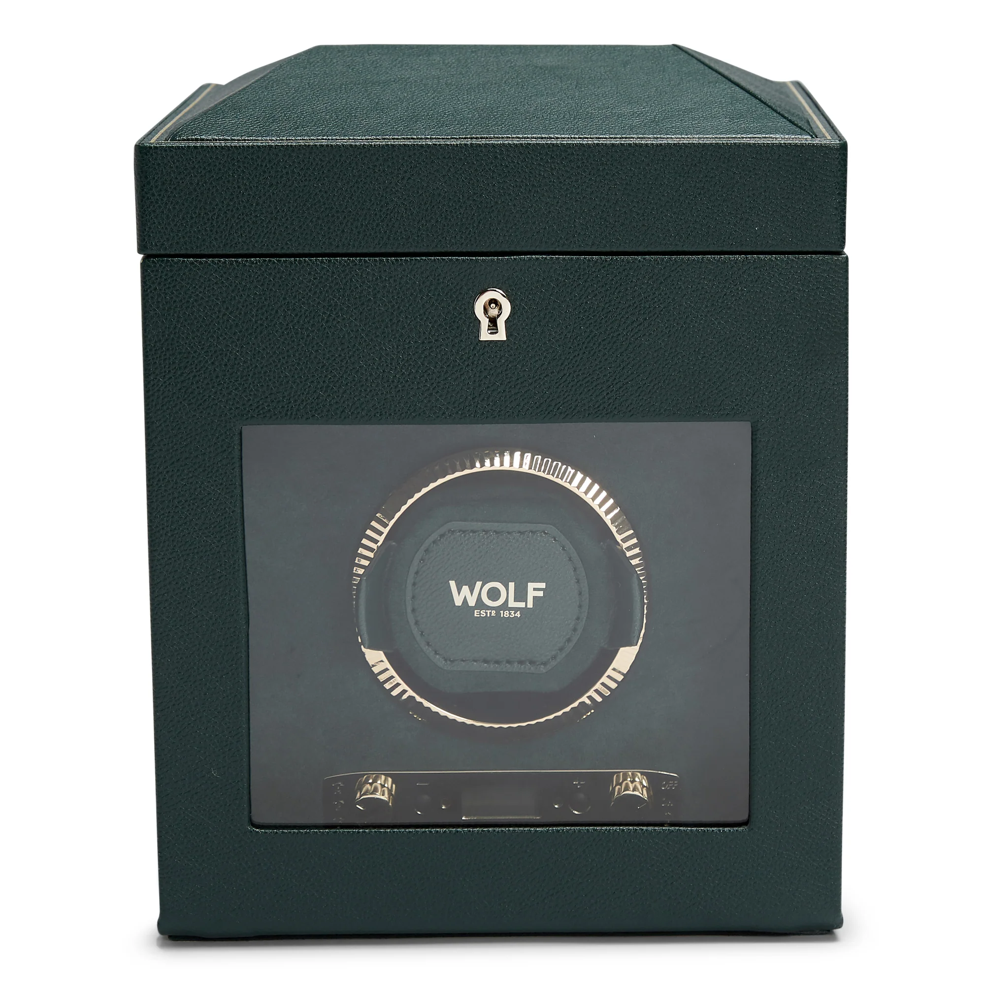 WOLF British Racing Single Watch Winder with Storage | Green - Image 3