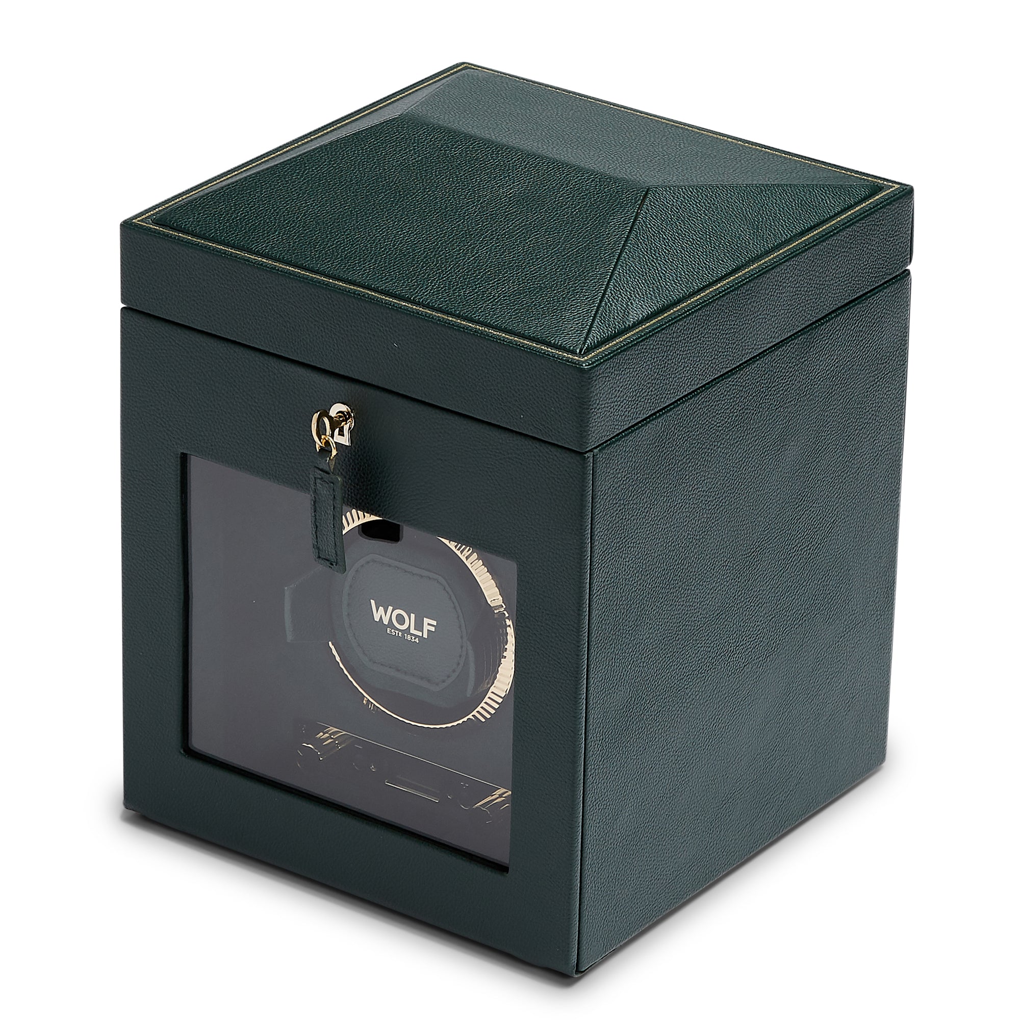 WOLF British Racing Single Watch Winder with Storage | Green - Image 4