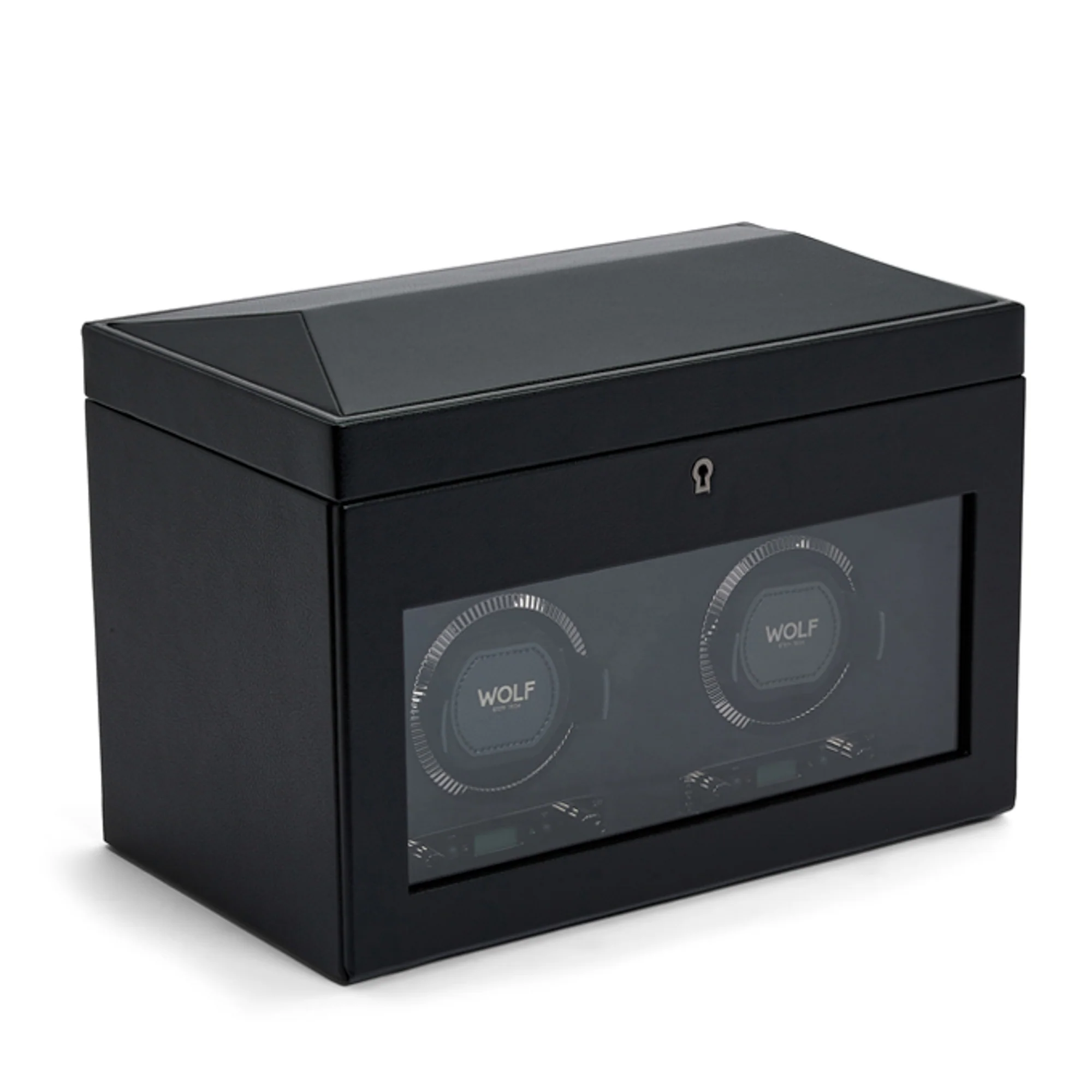 WOLF British Racing Double Watch Winder with Storage | Black - Image 5