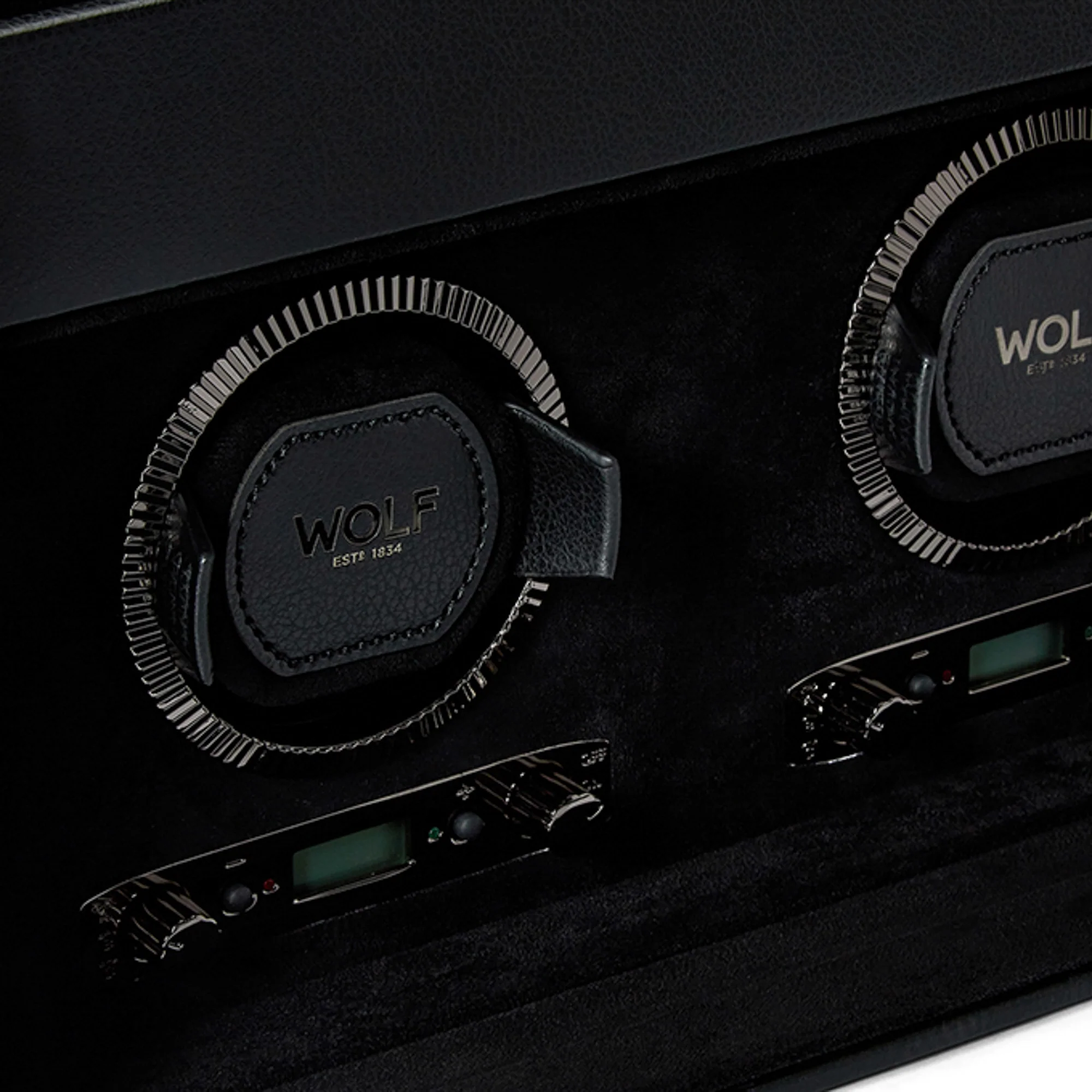 WOLF British Racing Double Watch Winder with Storage | Black - Image 6