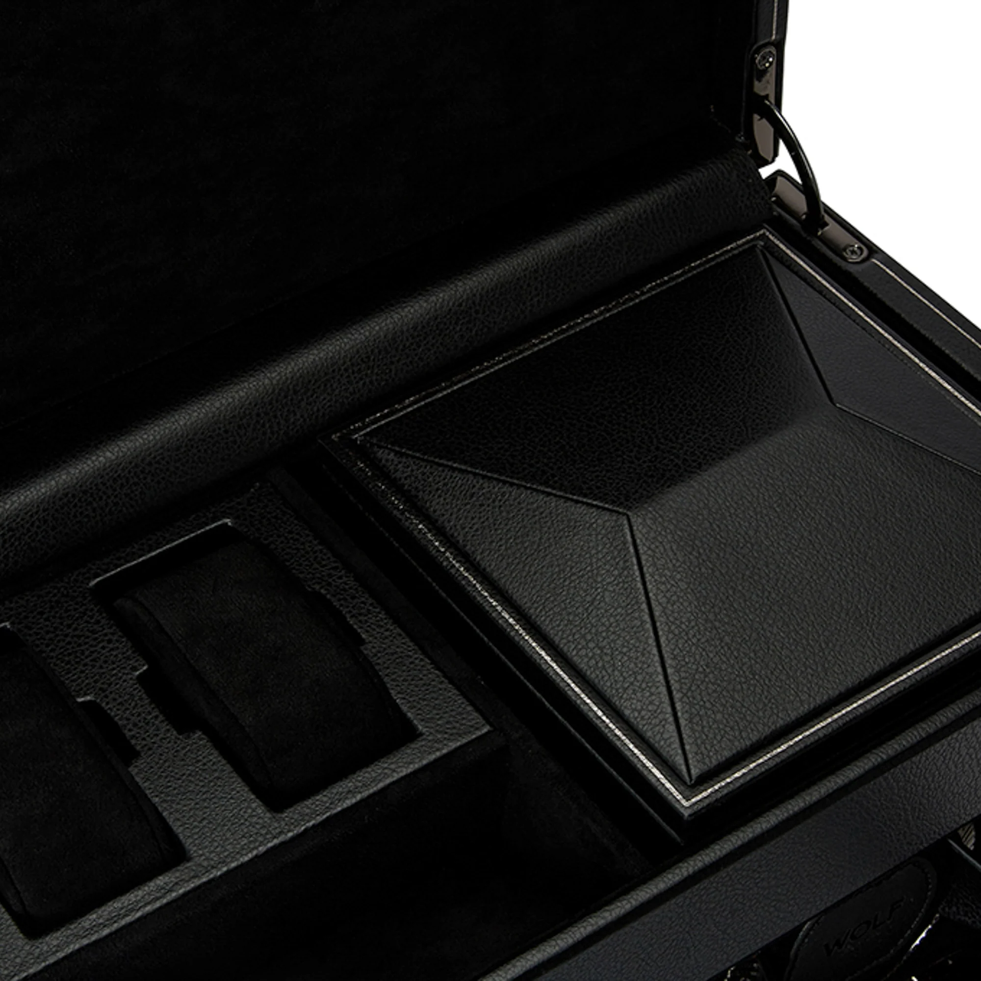 WOLF British Racing Double Watch Winder with Storage | Black - Image 7