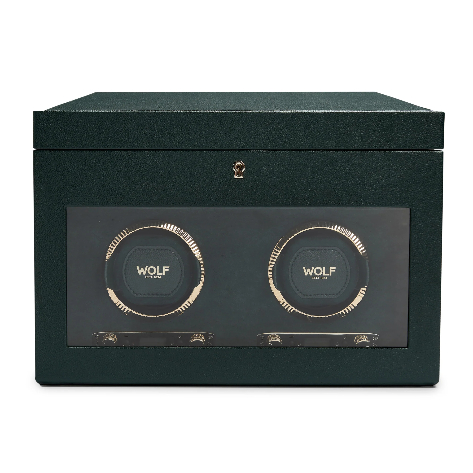 WOLF British Racing Double Watch Winder with Storage | Green - Image 3