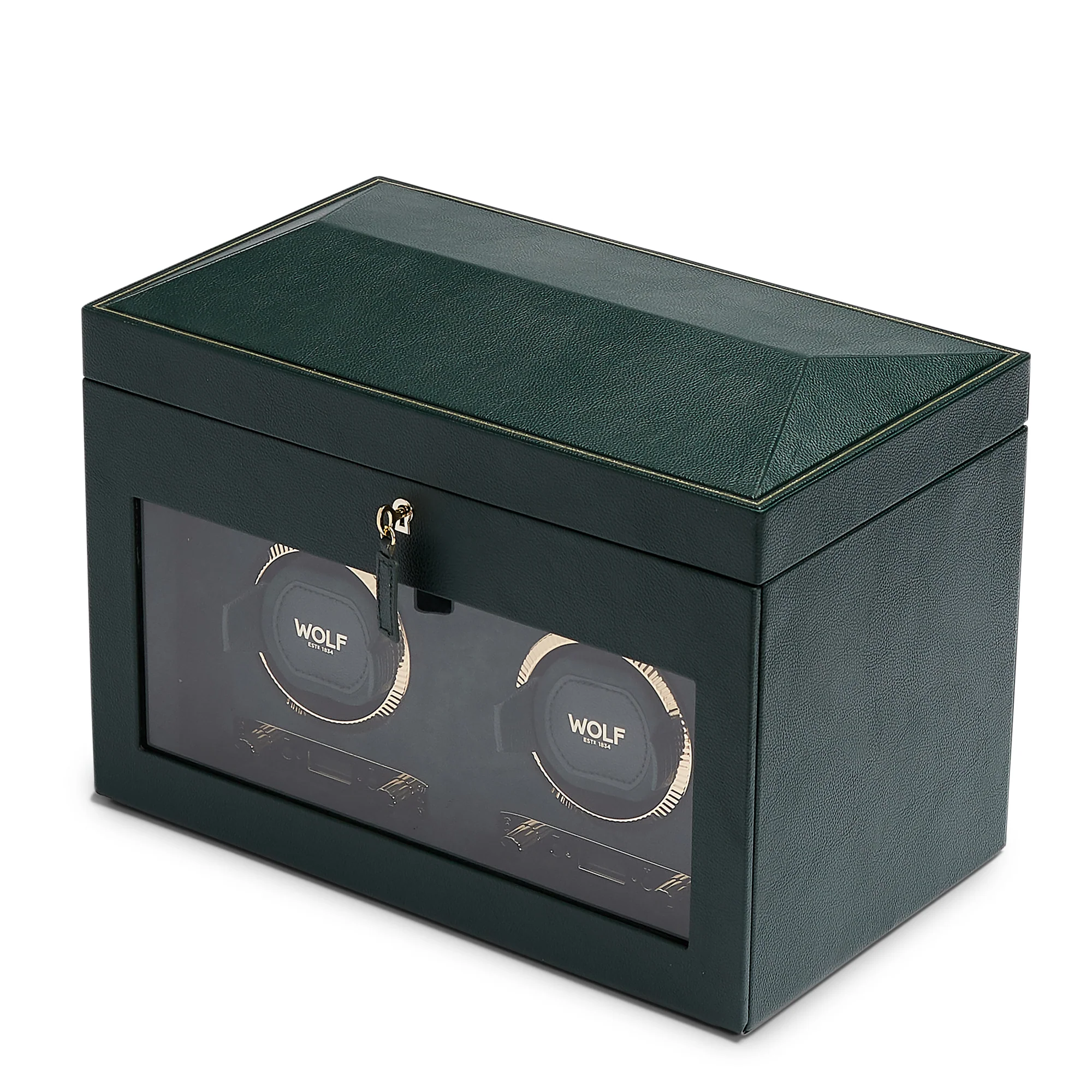 WOLF British Racing Double Watch Winder with Storage | Green - Image 4