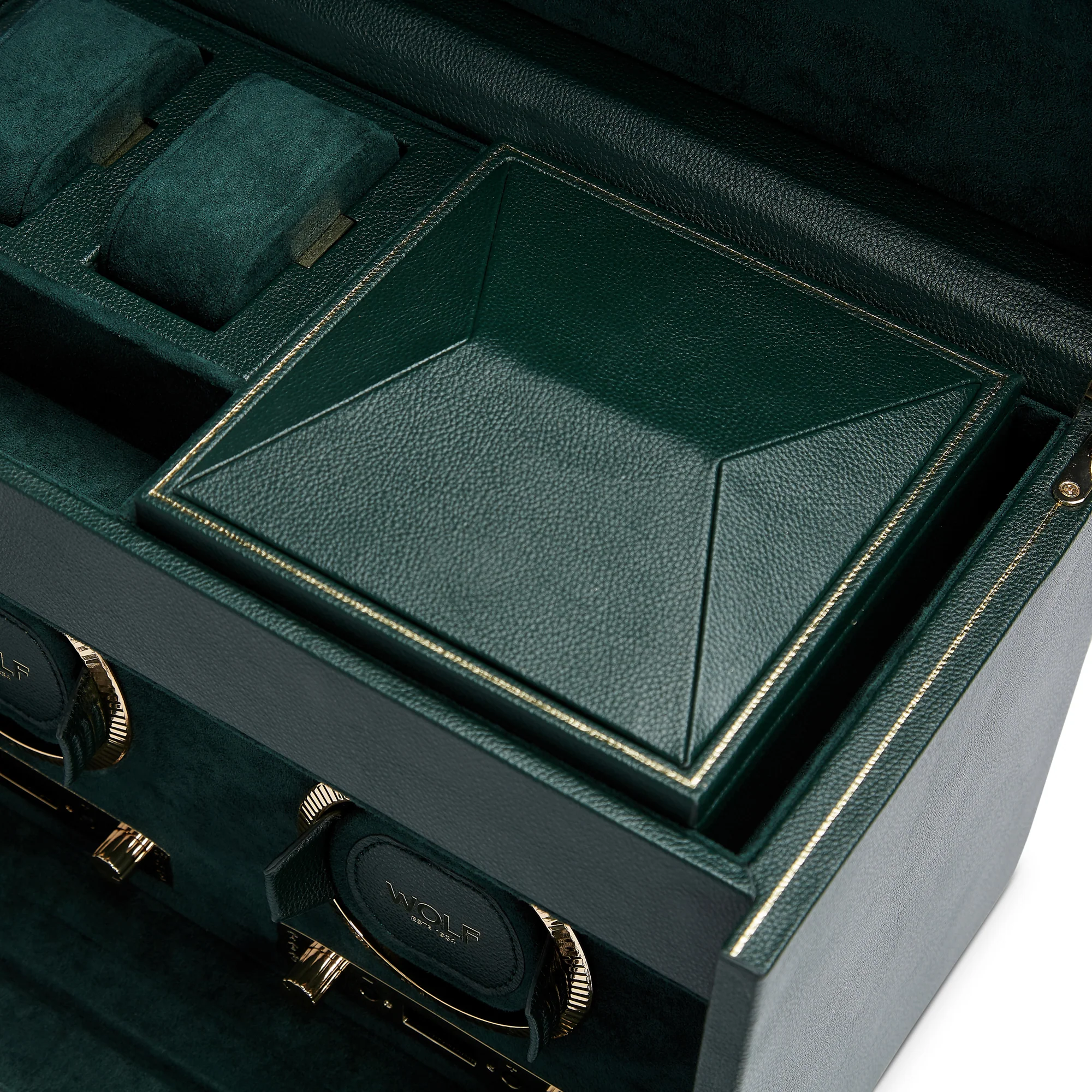 WOLF British Racing Double Watch Winder with Storage | Green - Image 6