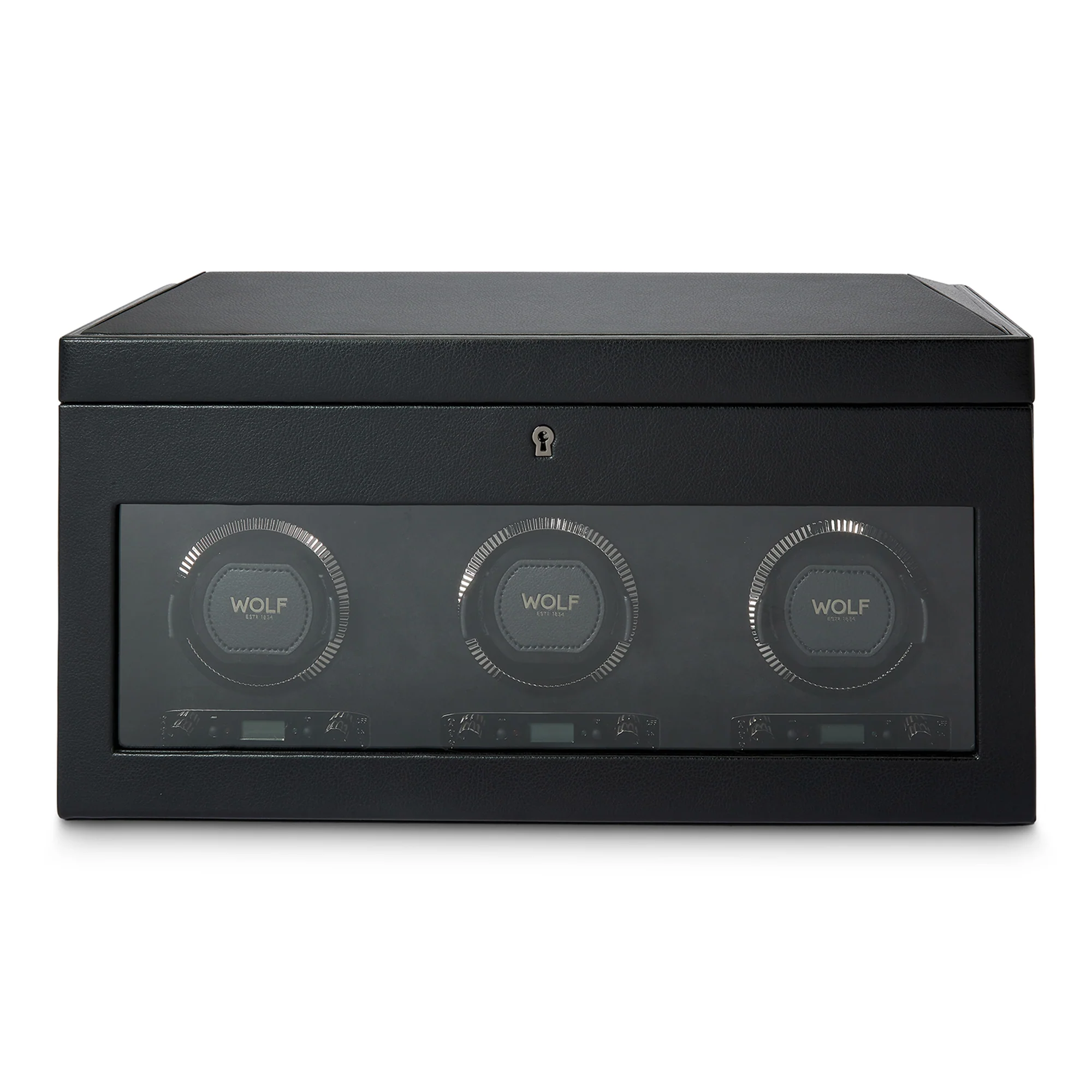 WOLF British Racing Triple Watch Winder with Storage | Black - Image 5