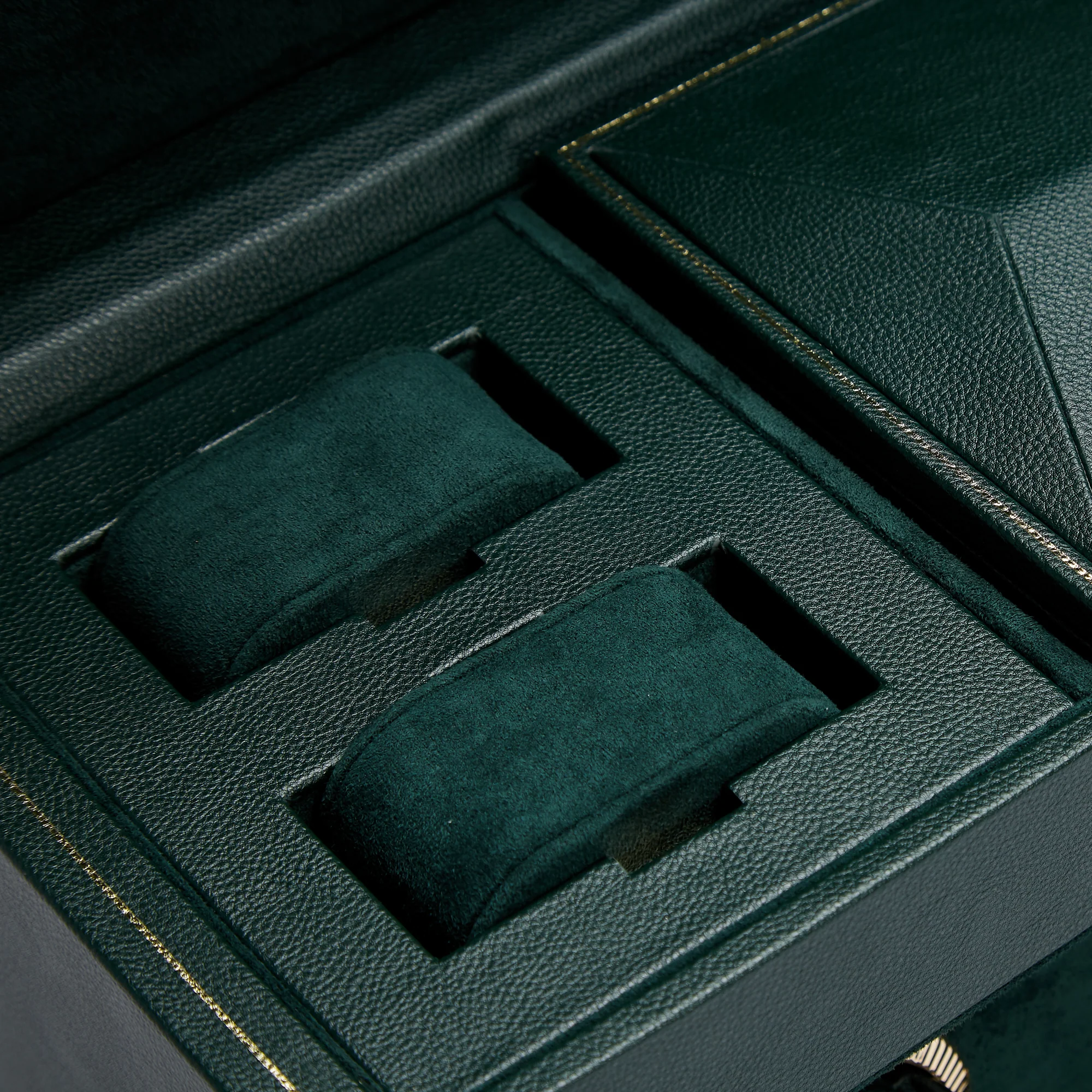 WOLF British Racing Triple Watch Winder with Storage | Green - Image 5