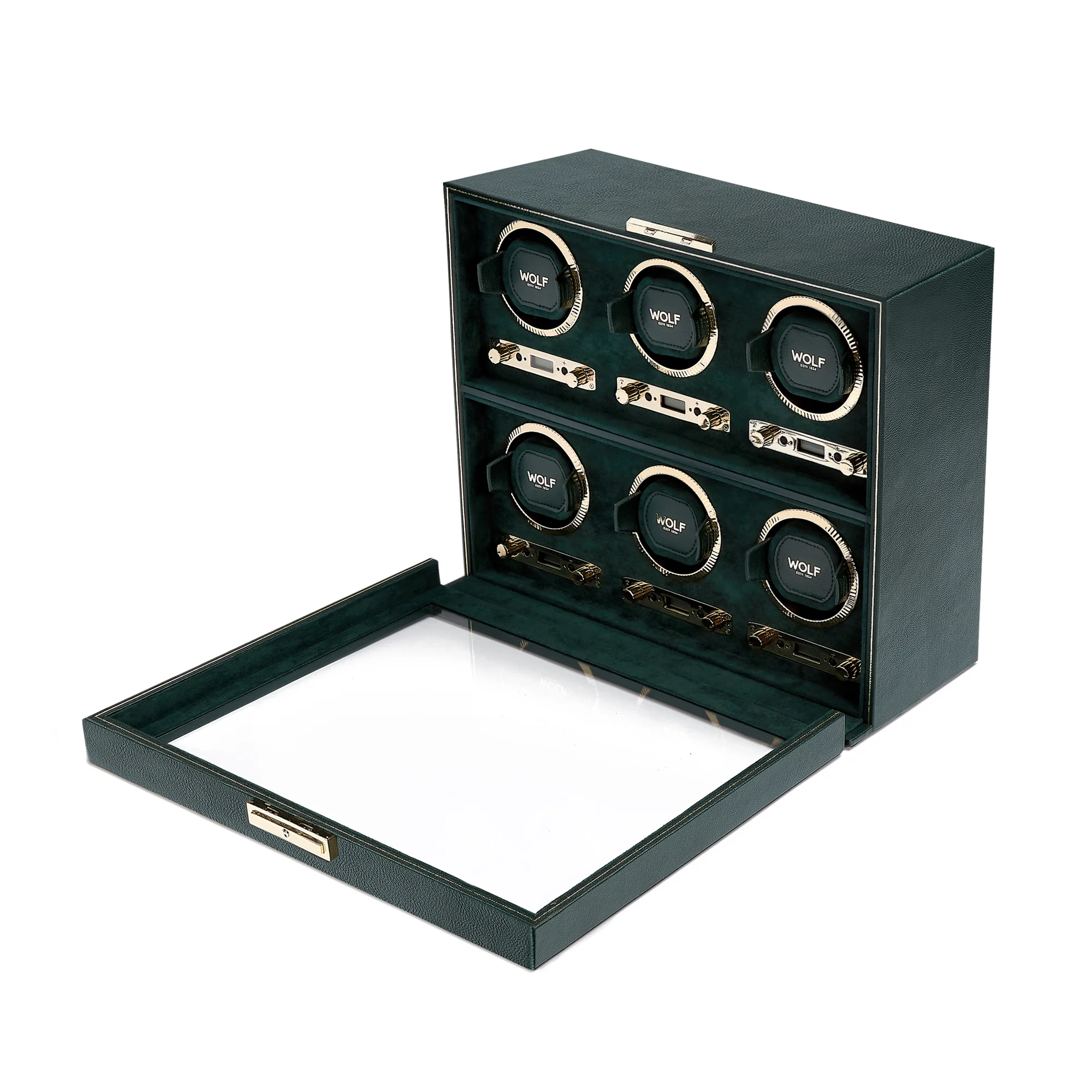 WOLF British Racing 6 Piece Watch Winder | Green