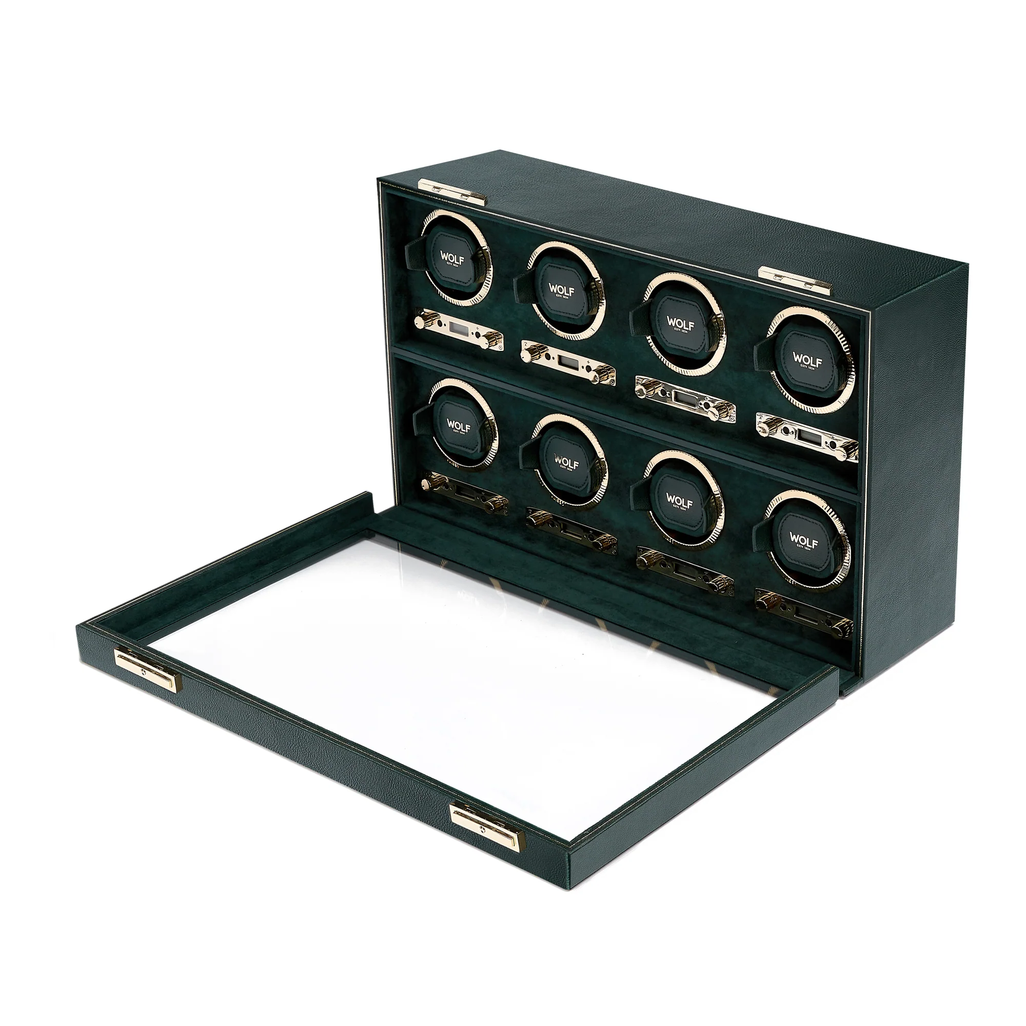 WOLF British Racing 8 Piece Watch Winder | Green