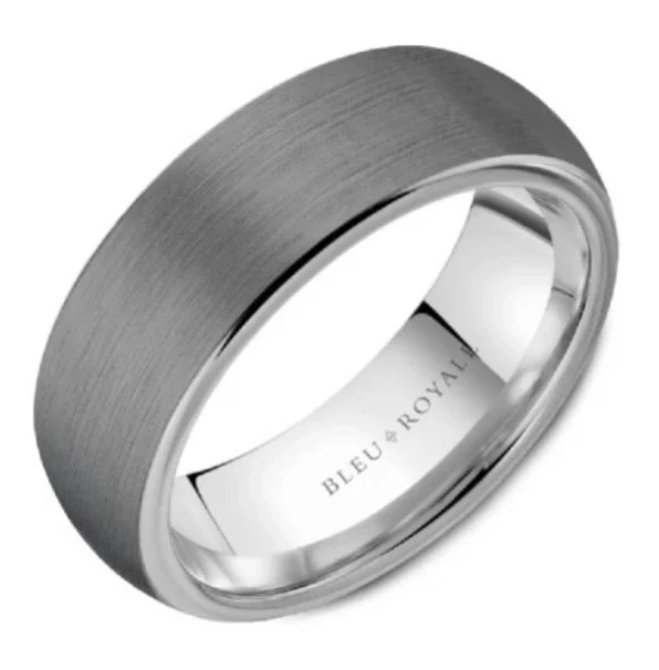 WF BLUE ROYALE 8MM TANTALUM AND 14K WHITE