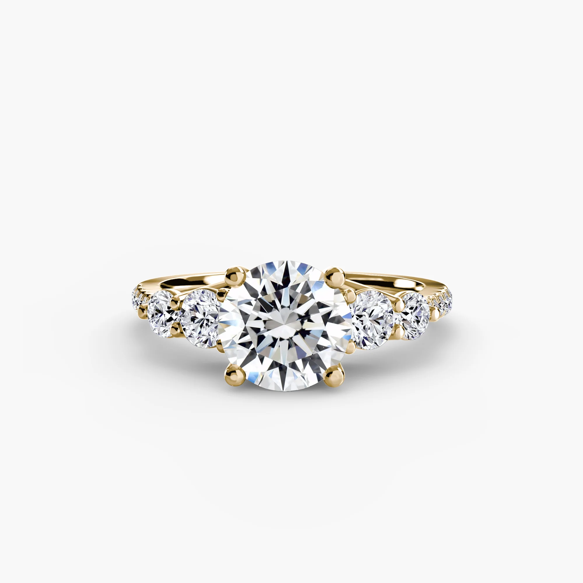 Five Stone Ring with Pavé Band - Image 12